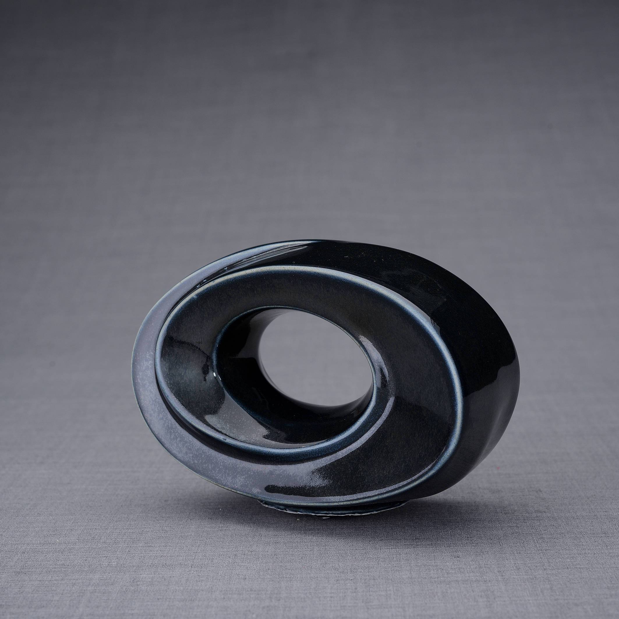 The Passage Handmade Cremation Keepsake Urn for Ashes, color Black Gloss-PulvisArtUrns-Pulvis Art Urns