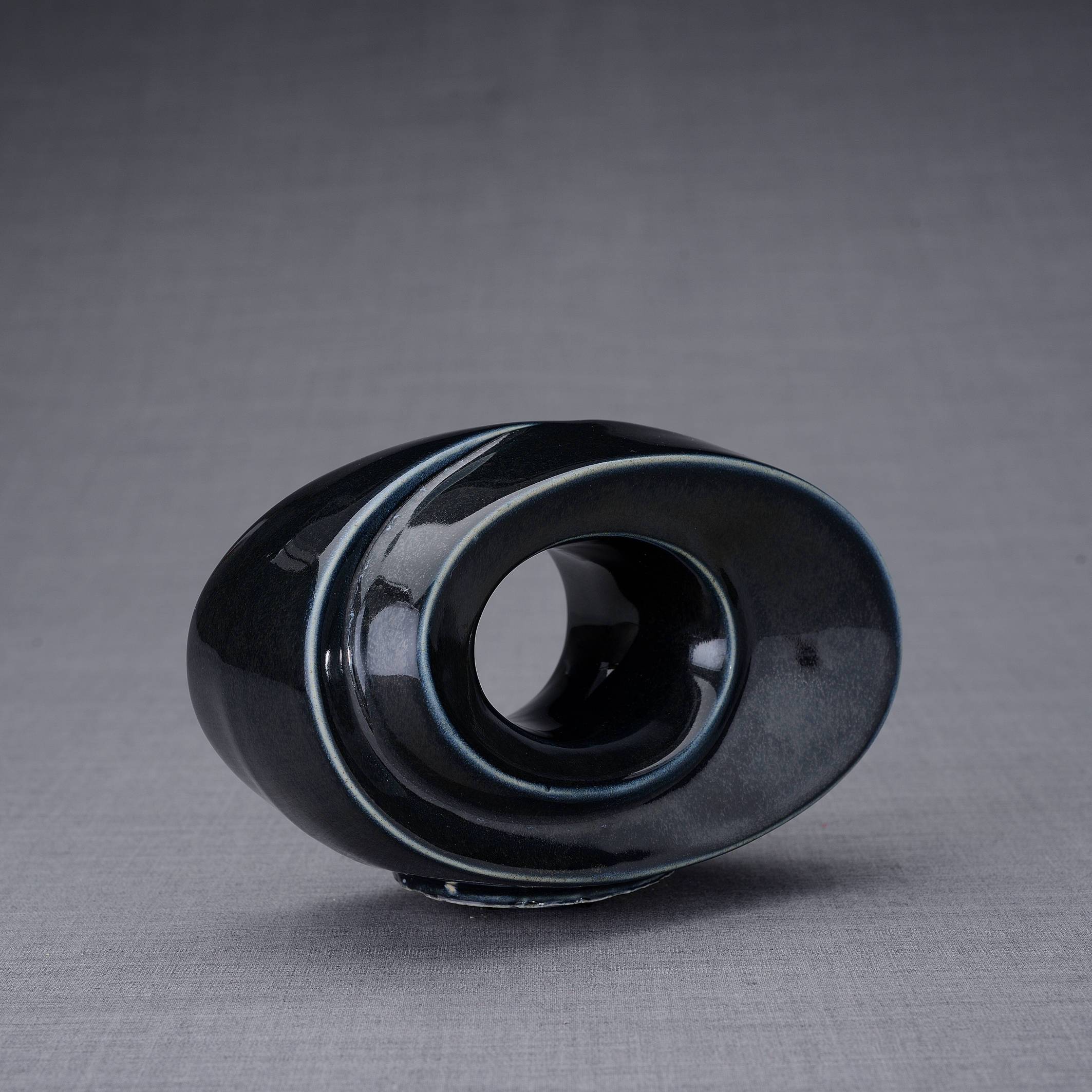 The Passage Handmade Cremation Keepsake Urn for Ashes, color Black Gloss-PulvisArtUrns-Pulvis Art Urns