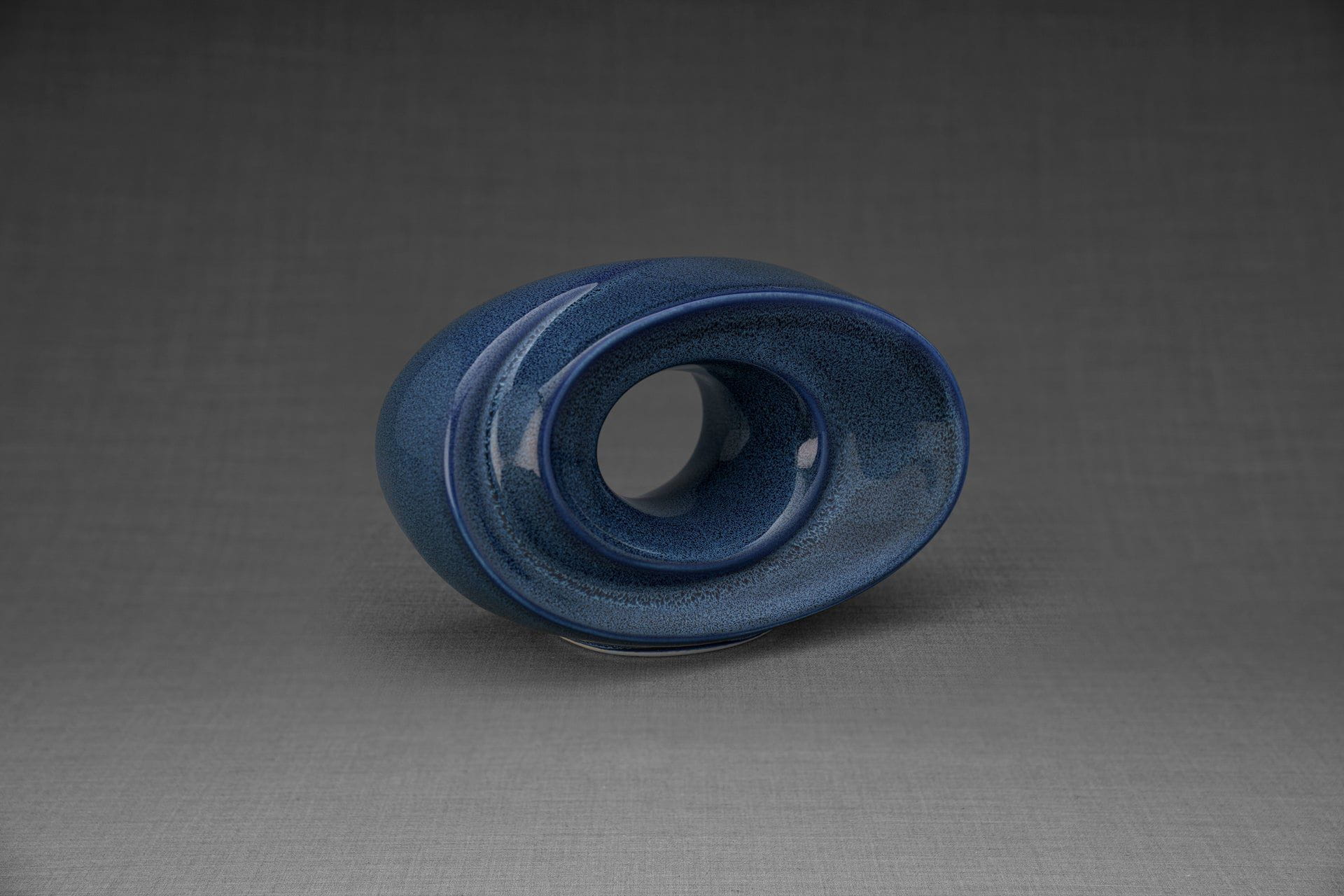 Pulvis Art Urns Keepsake Urn Handmade Cremation Keepsake Urn "The Passage" - Small | Blue Melange | Ceramic
