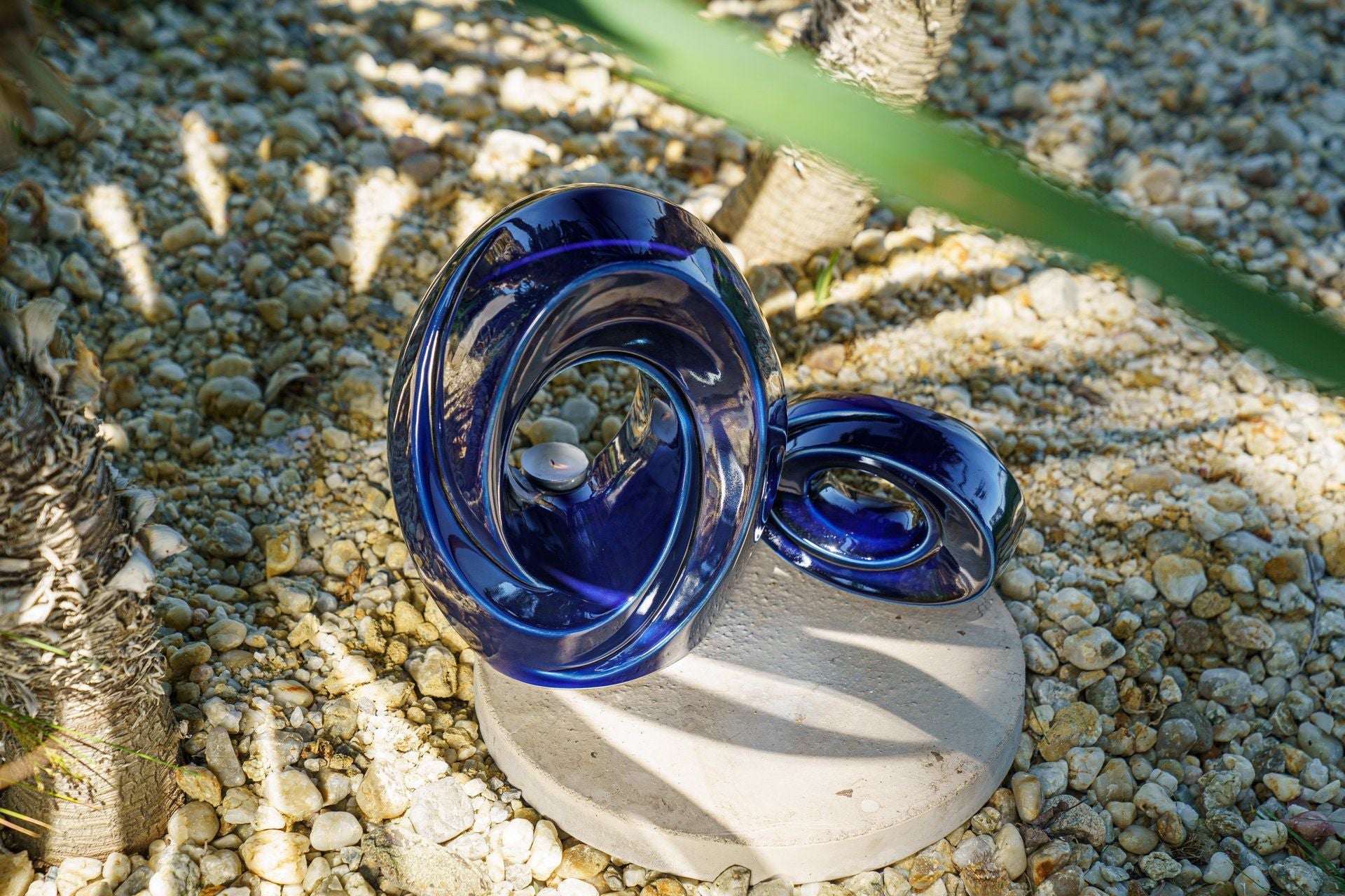 Handmade Cremation Keepsake Urn "The Passage" - Small | Cobalt Metallic | Ceramic