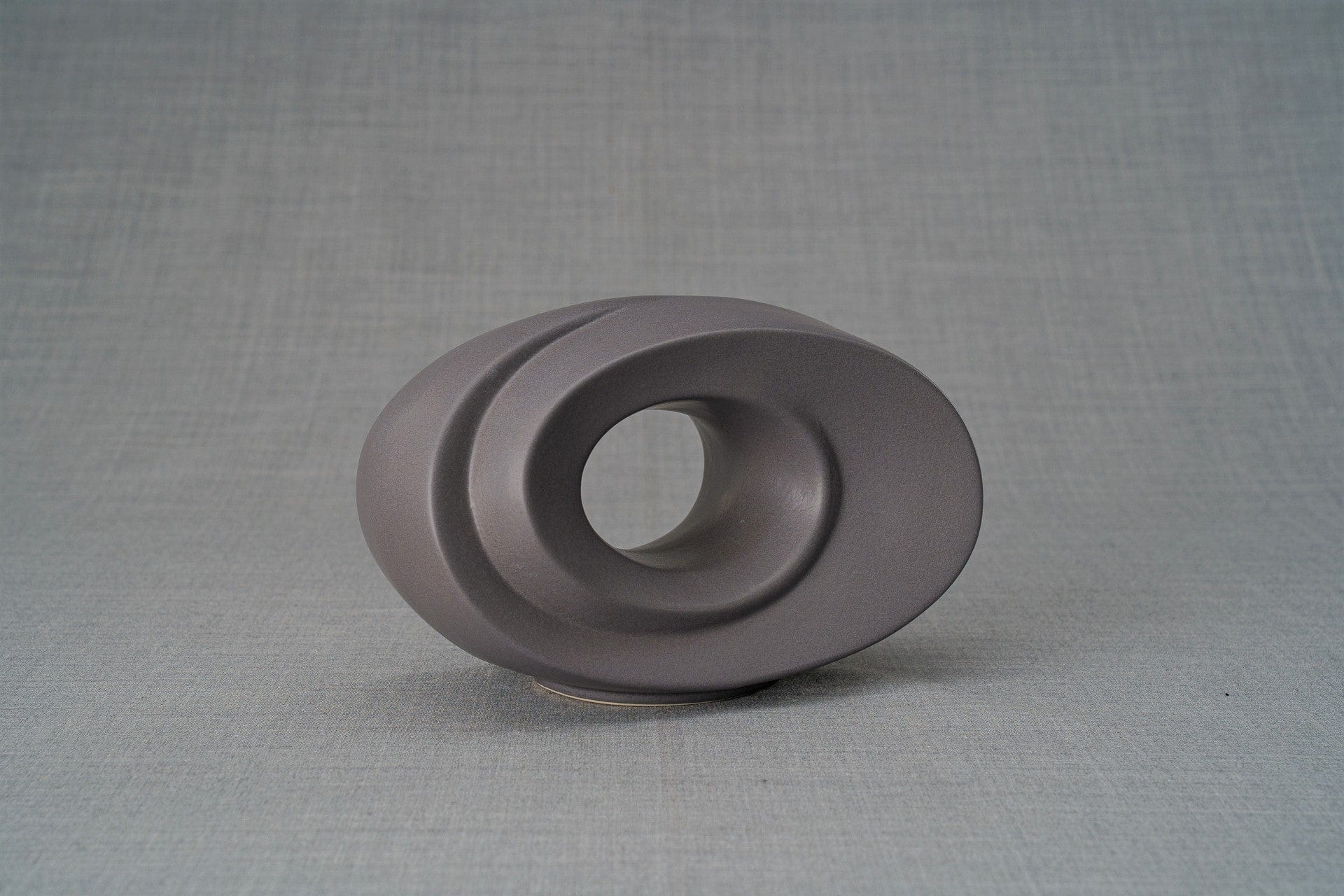 Pulvis Art Urns Keepsake Urn Handmade Cremation Keepsake Urn "The Passage" - Small | Gray Matte | Ceramic