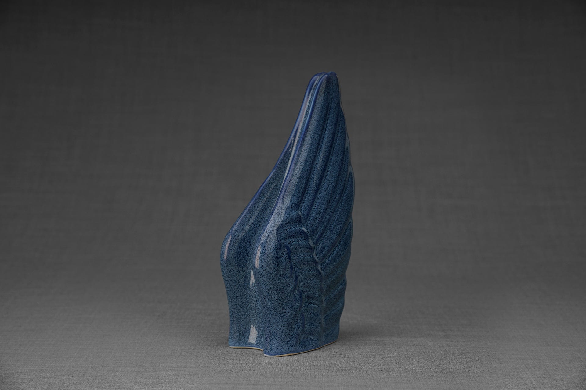 Pulvis Art Urns Keepsake Urn Handmade Cremation Keepsake Urn "Wings" - Small | Blue Melange | Ceramic