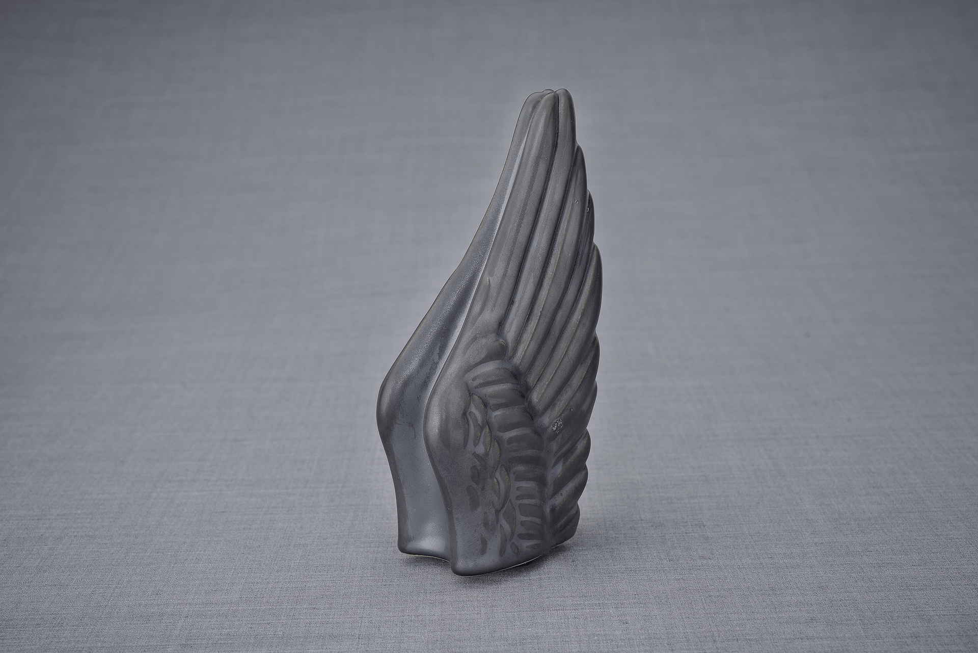 Pulvis Art Urns Keepsake Urn Handmade Cremation Keepsake Urn "Wings" - Small | Dark Matte | Ceramic