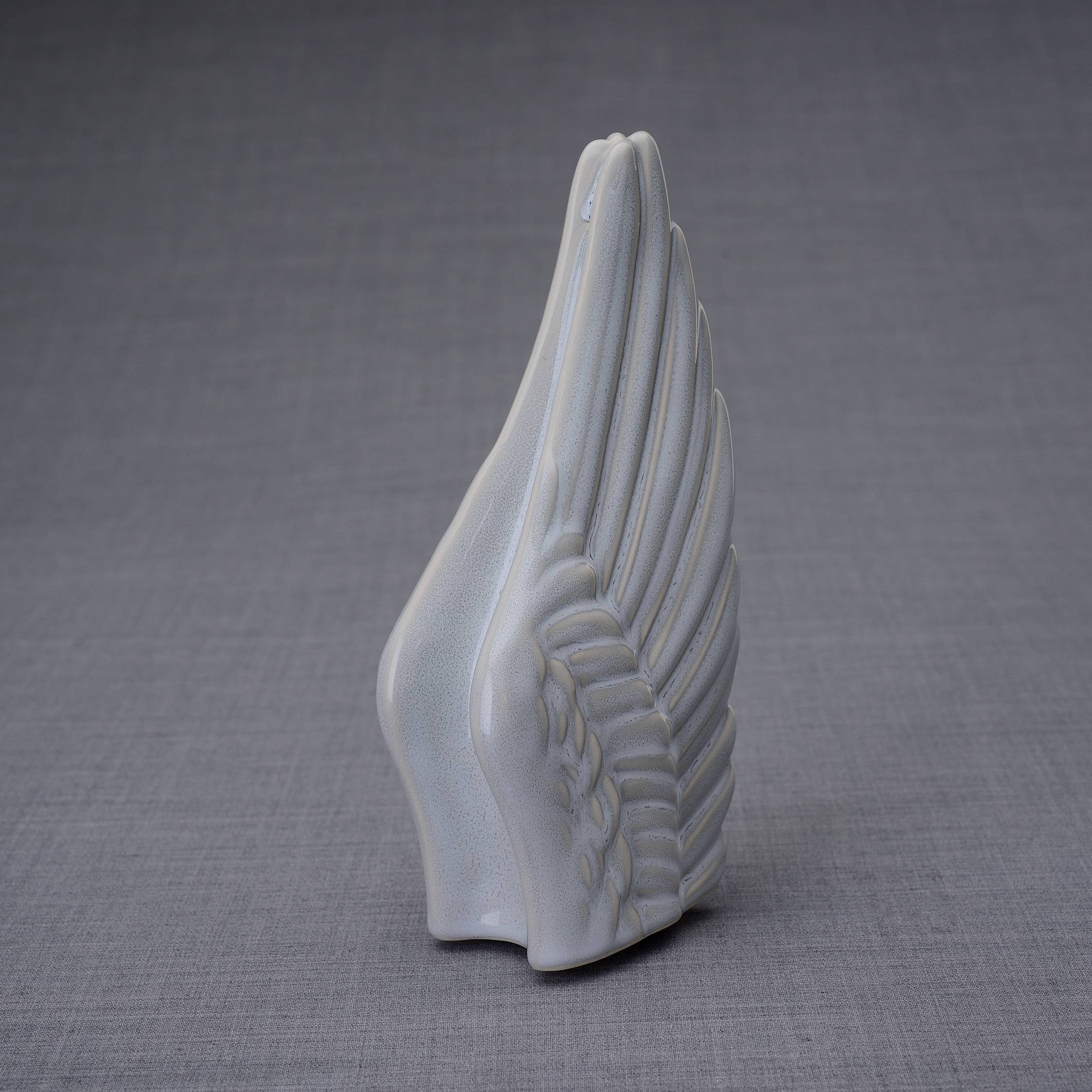 Wings Handmade Cremation Keepsake Urn for Ashes, color Grey Melange-PulvisArtUrns-Pulvis Art Urns