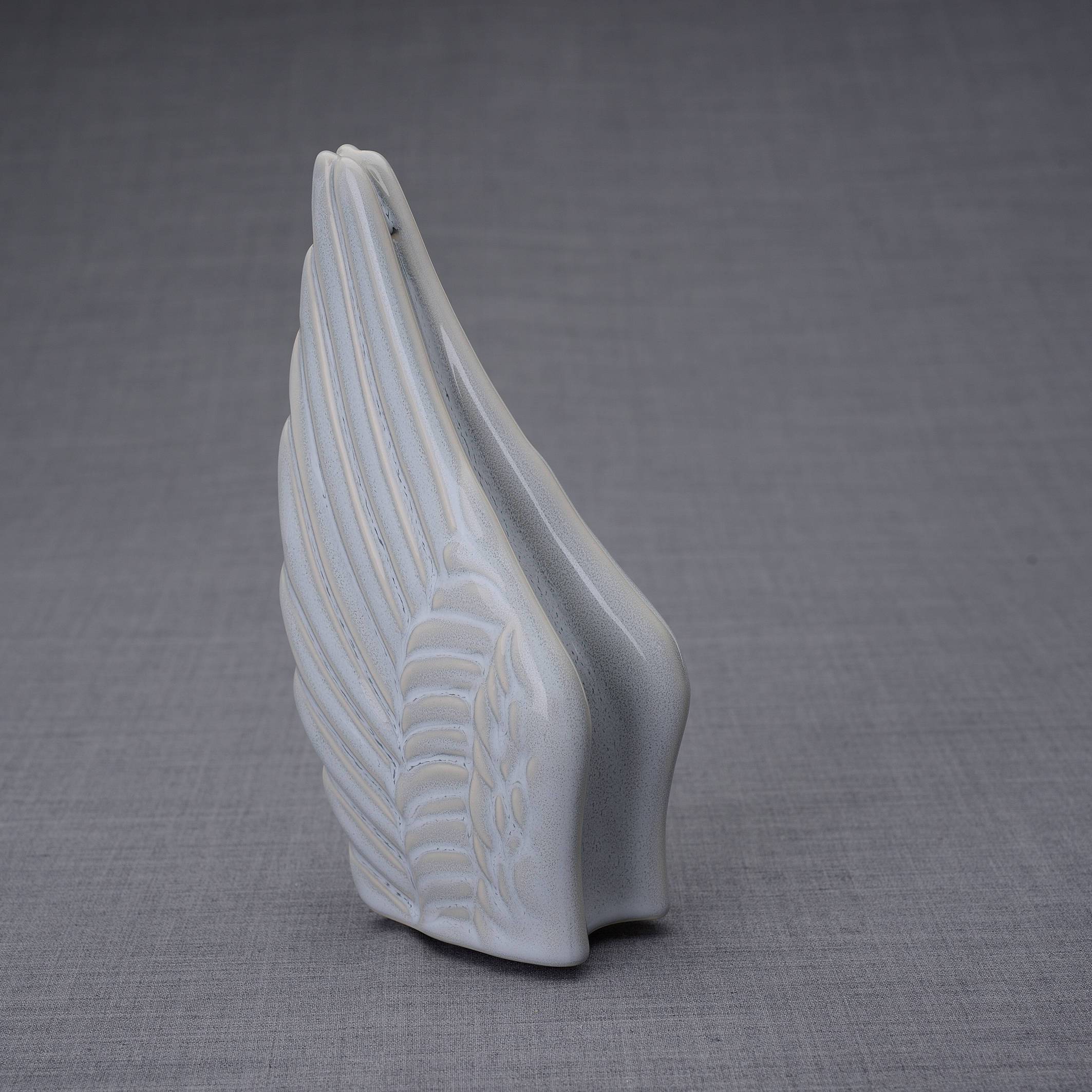 Wings Handmade Cremation Keepsake Urn for Ashes, color Grey Melange-PulvisArtUrns-Pulvis Art Urns
