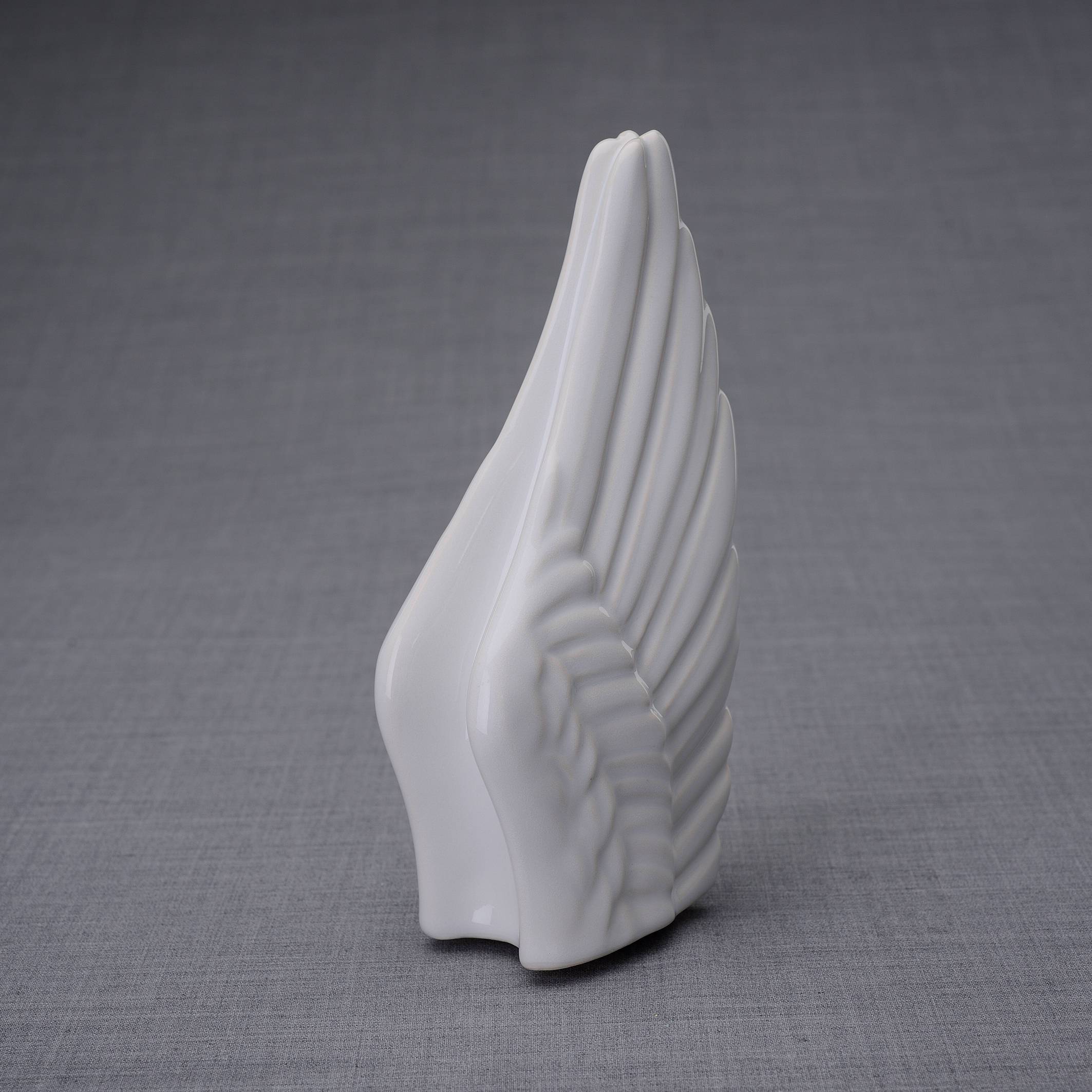 Wings Handmade Cremation Keepsake Urn for Ashes, color White-PulvisArtUrns-Pulvis Art Urns