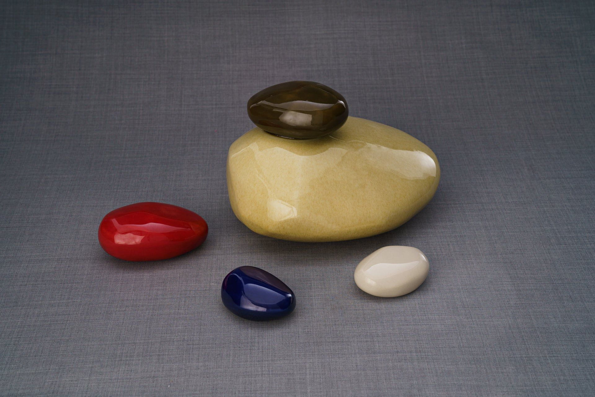 Pulvis Art Urns Keepsake Urn Handmade Mini Keepsake Urn "Palm Stone" - Dark Matte | Ceramic