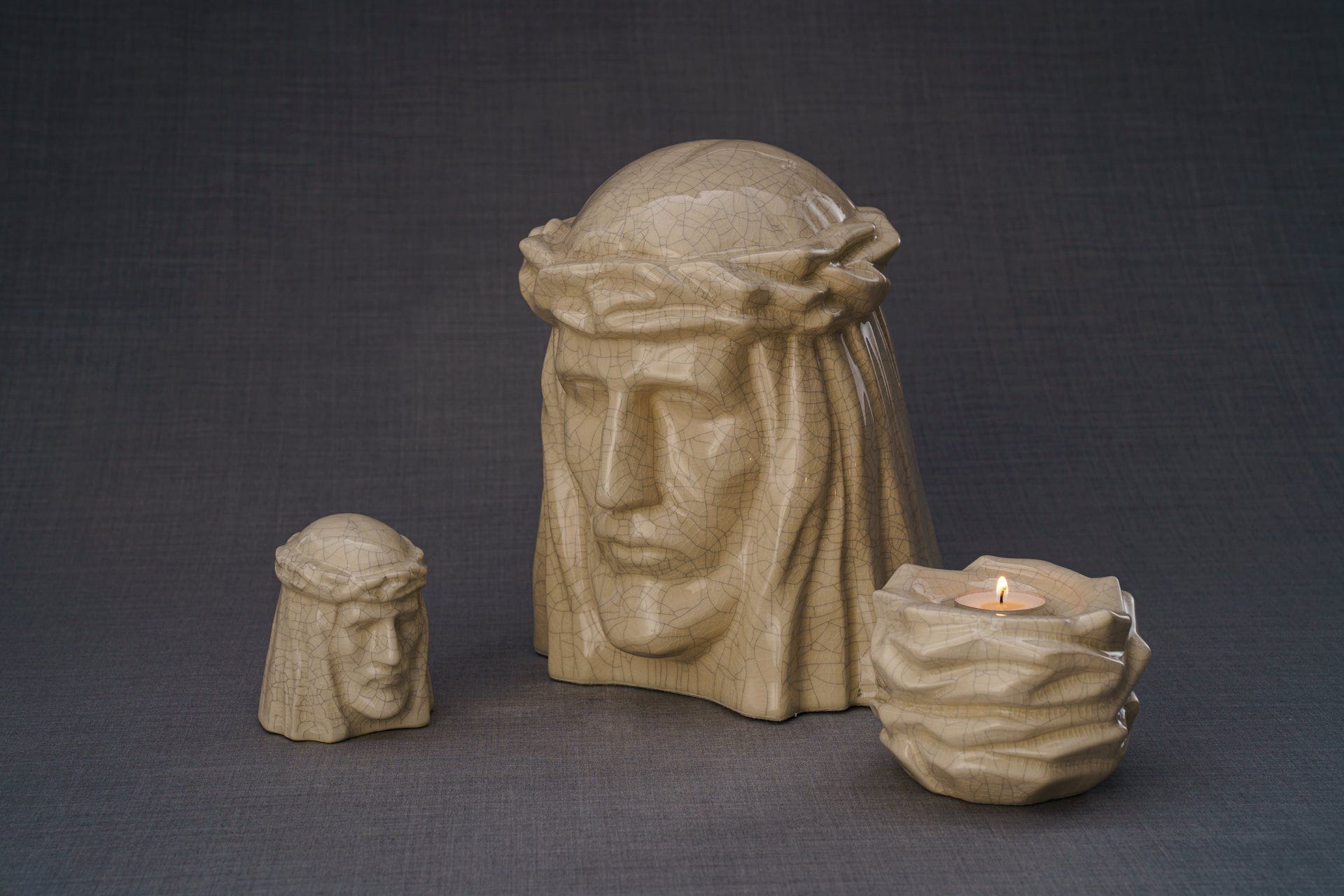 Pulvis Art Urns Keepsake Urn Handmade Mini Keepsake Urn "The Christ" - Cobalt Metallic | Ceramic