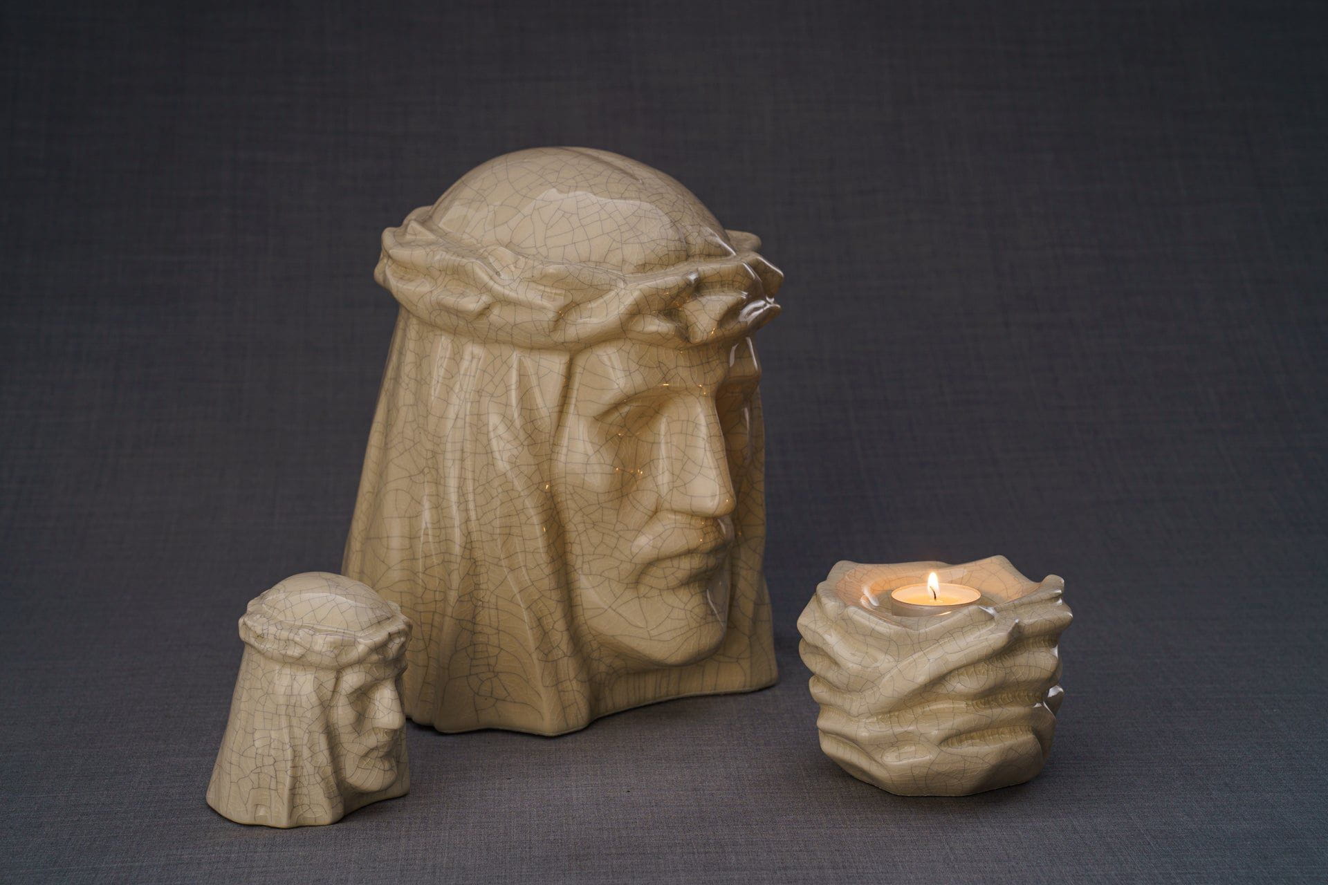 Pulvis Art Urns Keepsake Urn Handmade Mini Keepsake Urn "The Christ" - Cobalt Metallic | Ceramic