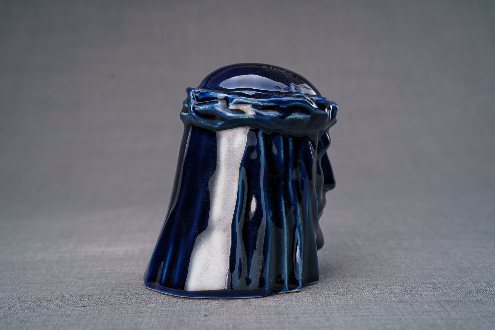 Pulvis Art Urns Keepsake Urn Handmade Mini Keepsake Urn "The Christ" - Cobalt Metallic | Ceramic