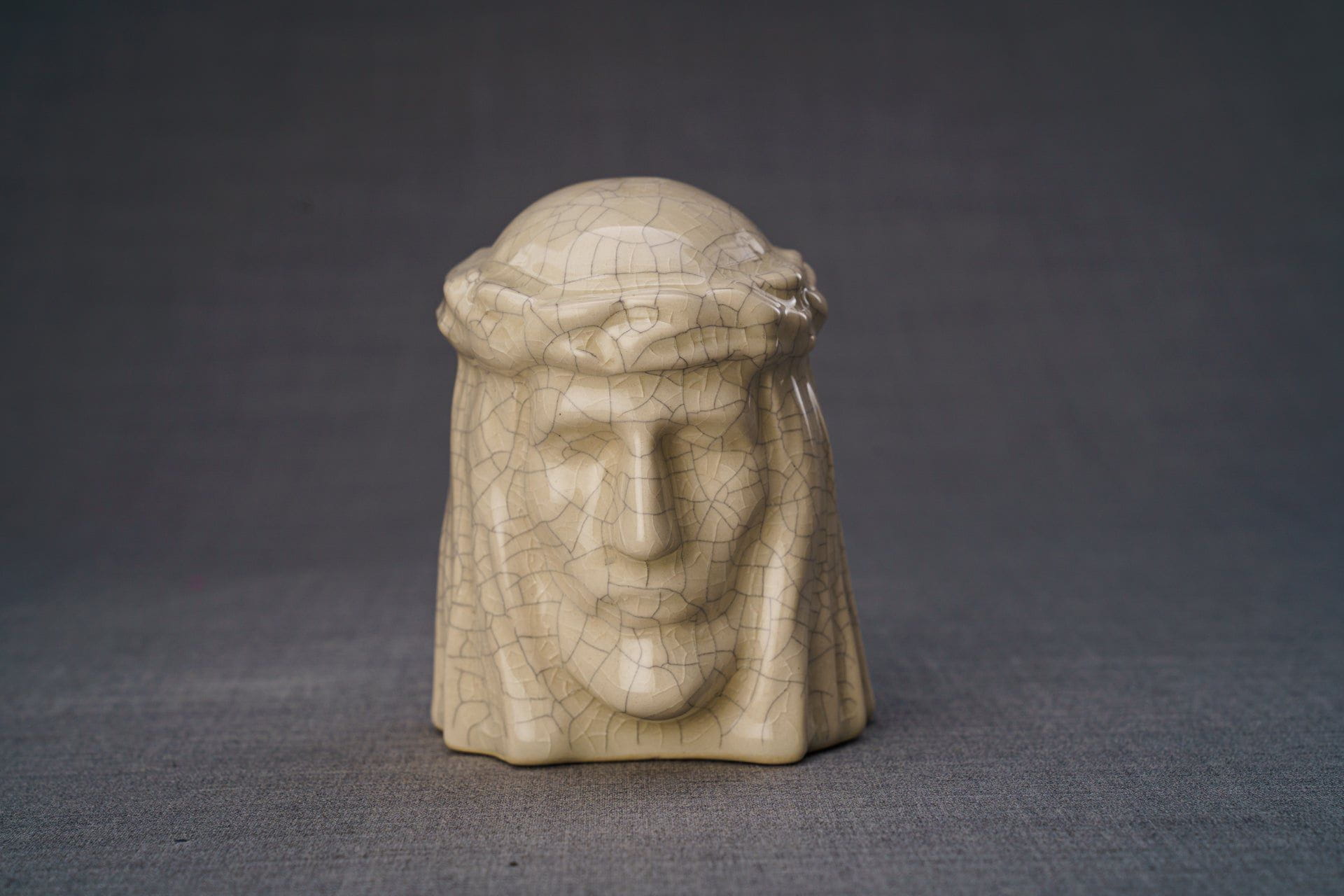 Pulvis Art Urns Keepsake Urn Handmade Mini Keepsake Urn "The Christ" - Craquelure | Ceramic