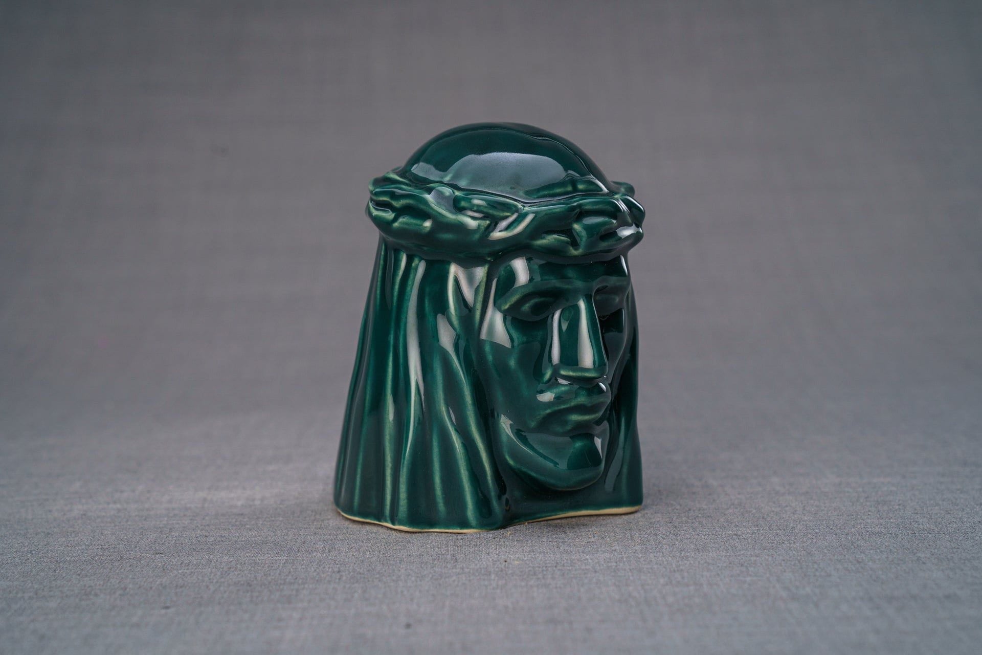 Pulvis Art Urns Keepsake Urn Handmade Mini Keepsake Urn "The Christ" - Oxide Green | Ceramic