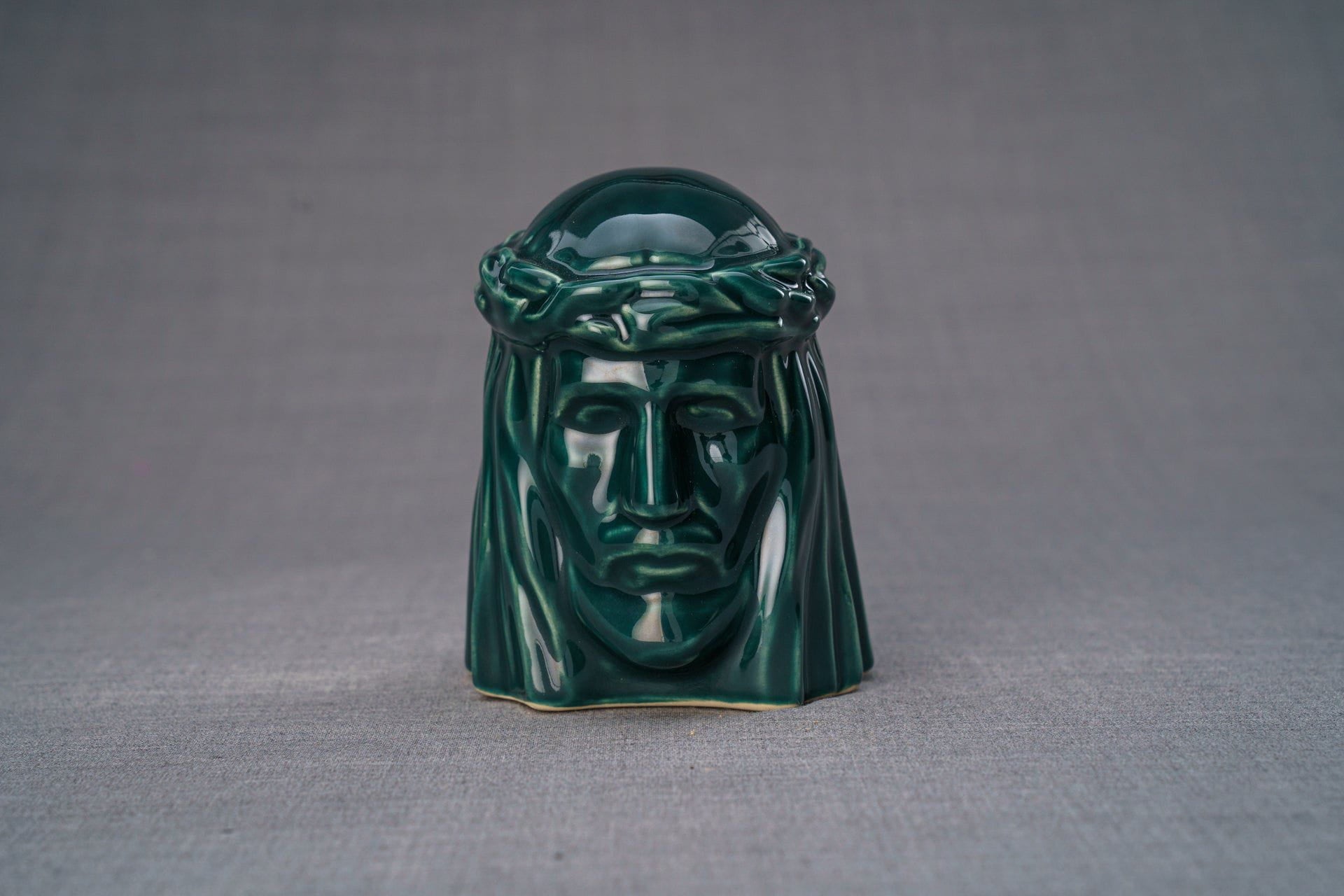 Pulvis Art Urns Keepsake Urn Handmade Mini Keepsake Urn "The Christ" - Oxide Green | Ceramic