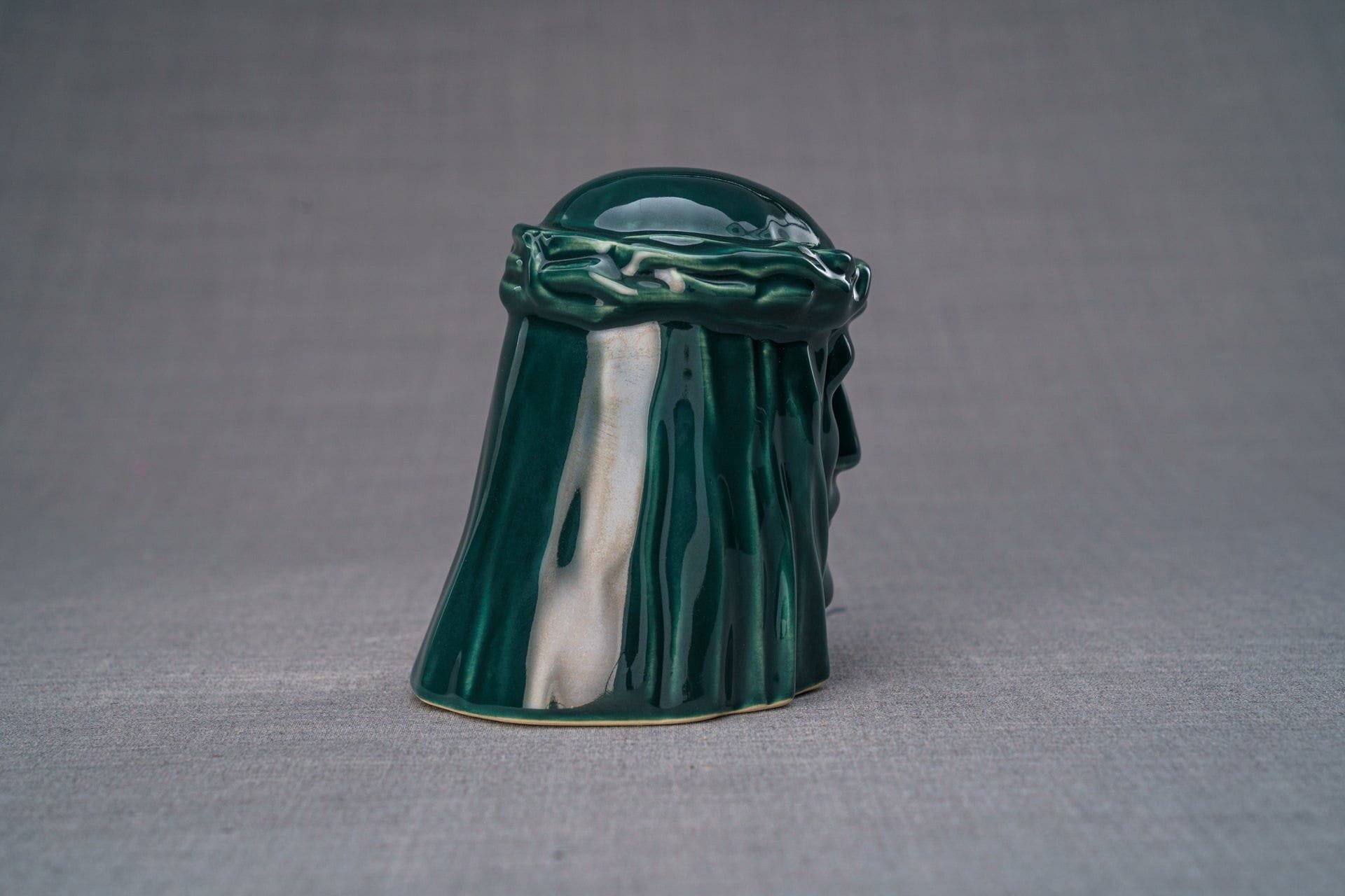 Pulvis Art Urns Keepsake Urn Handmade Mini Keepsake Urn "The Christ" - Oxide Green | Ceramic