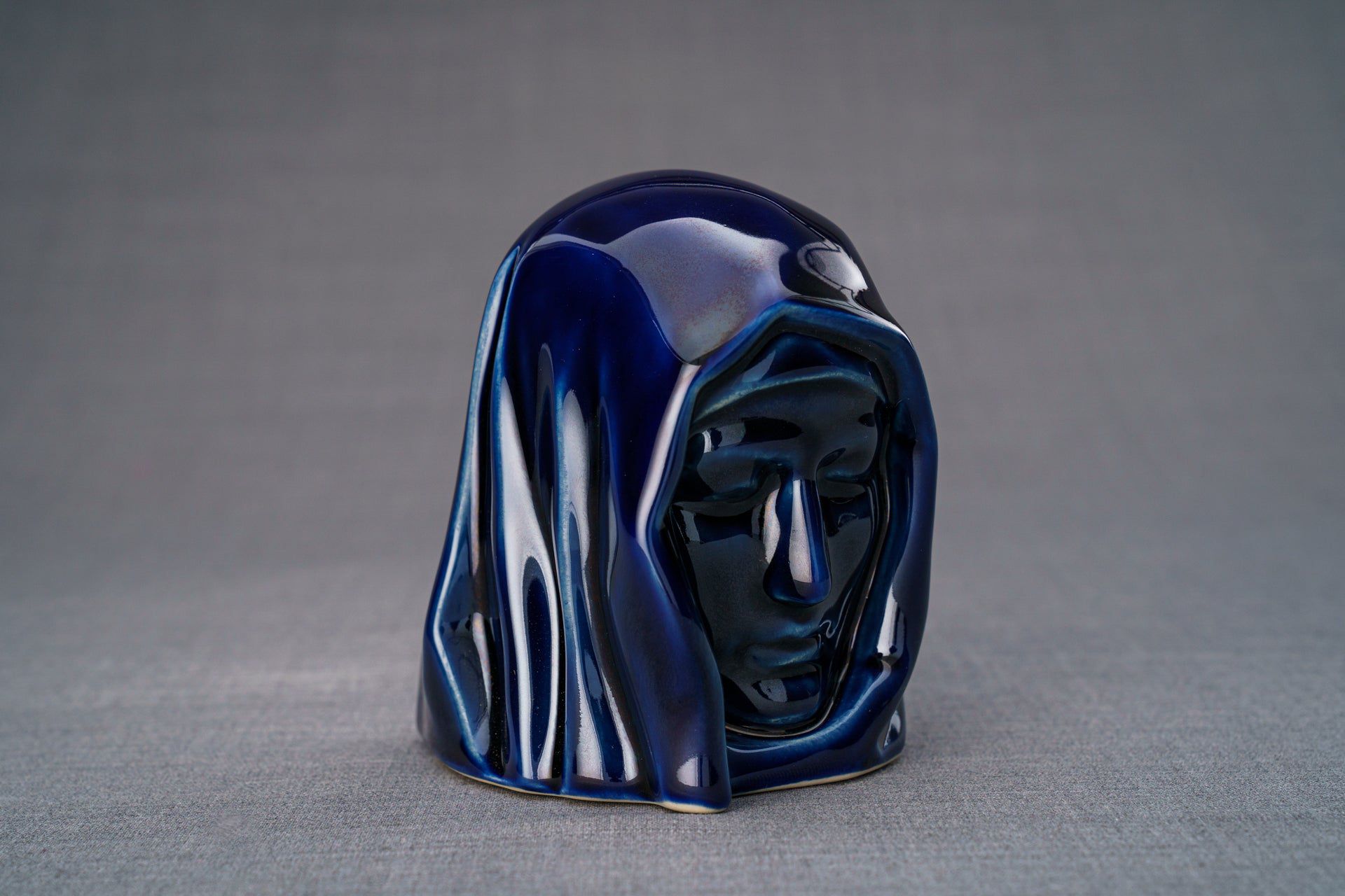 Pulvis Art Urns Keepsake Urn Handmade Mini Keepsake Urn "The Holy Mother" - Cobalt Metallic | Ceramic