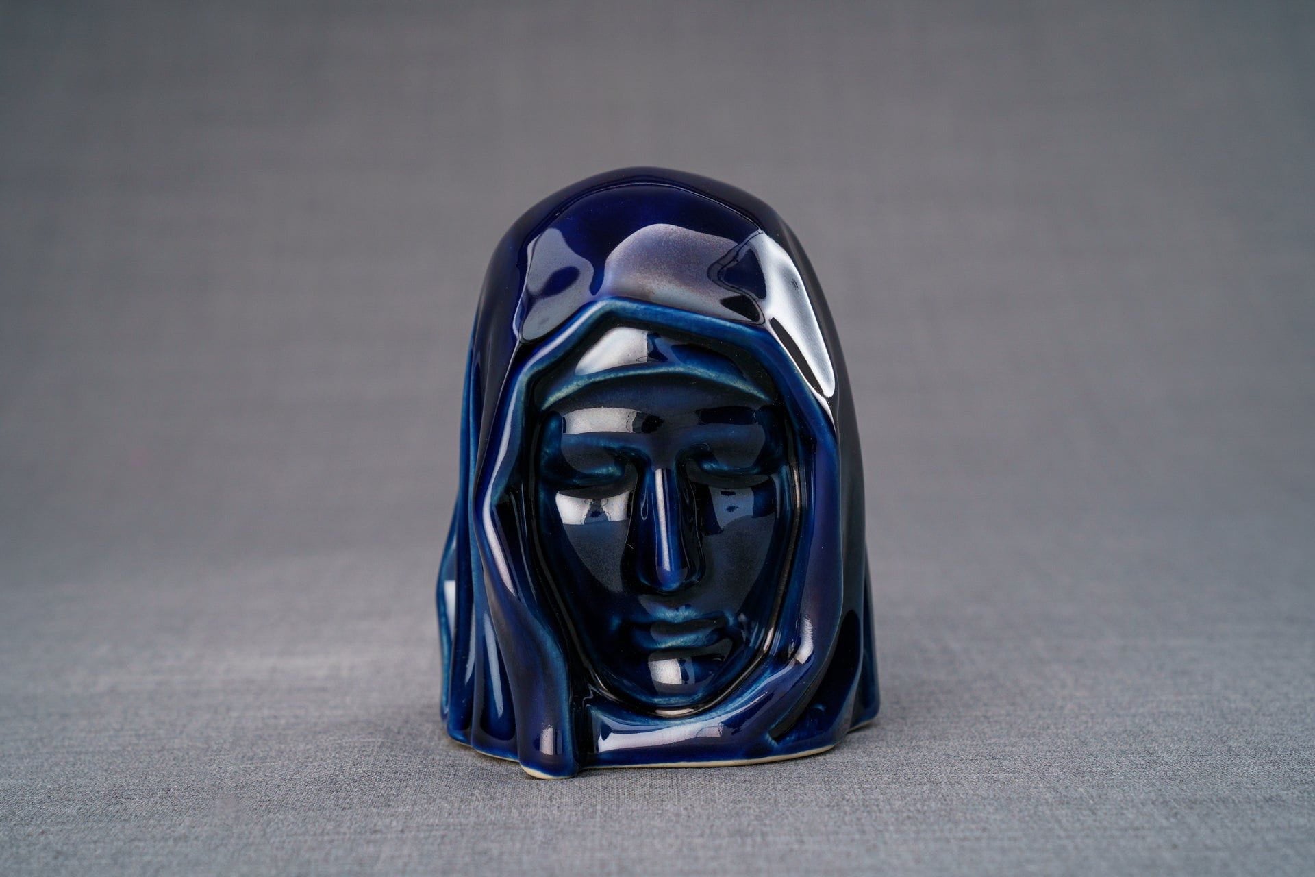 Pulvis Art Urns Keepsake Urn Handmade Mini Keepsake Urn "The Holy Mother" - Cobalt Metallic | Ceramic