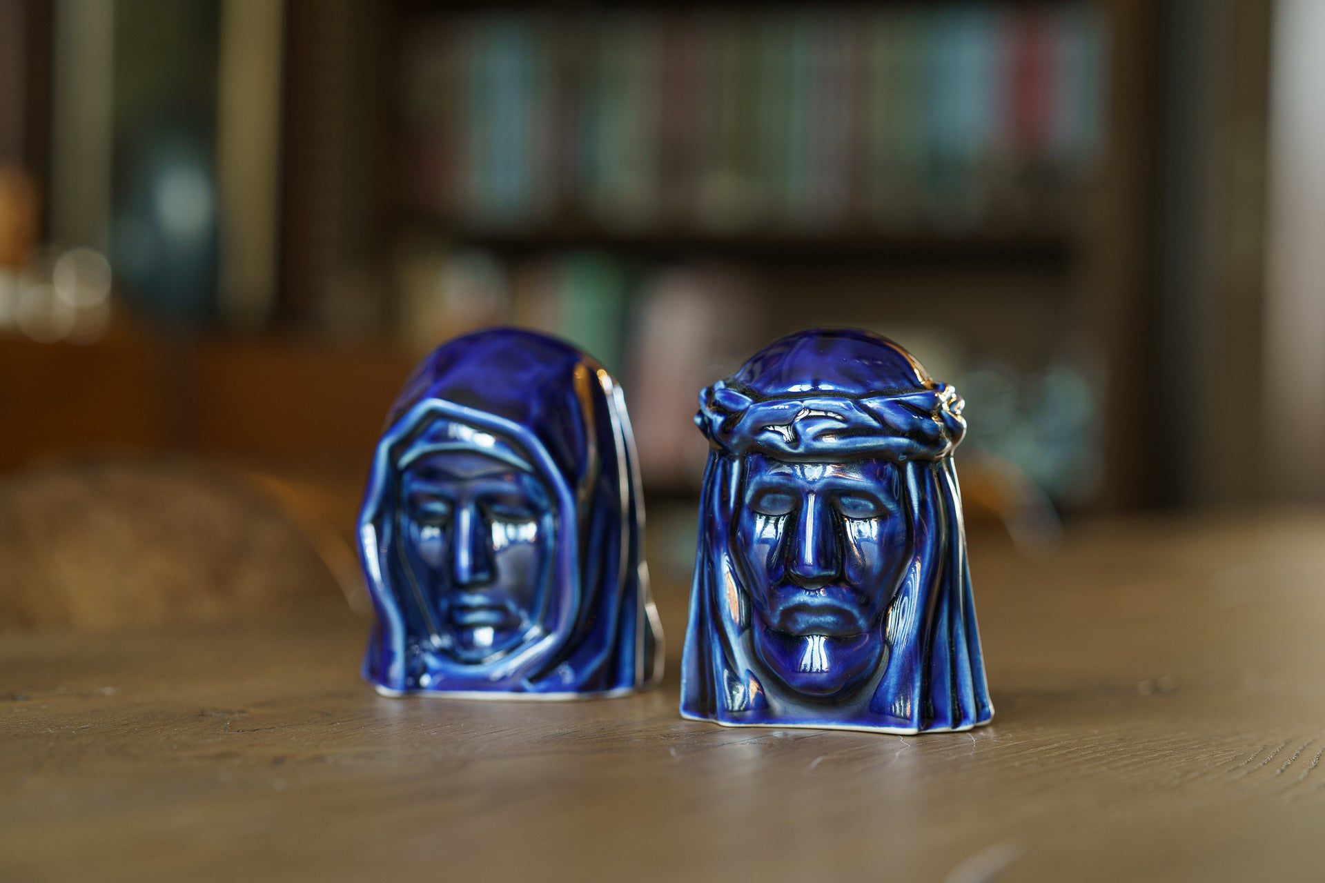 Pulvis Art Urns Keepsake Urn Handmade Mini Keepsake Urn "The Holy Mother" - Cobalt Metallic | Ceramic