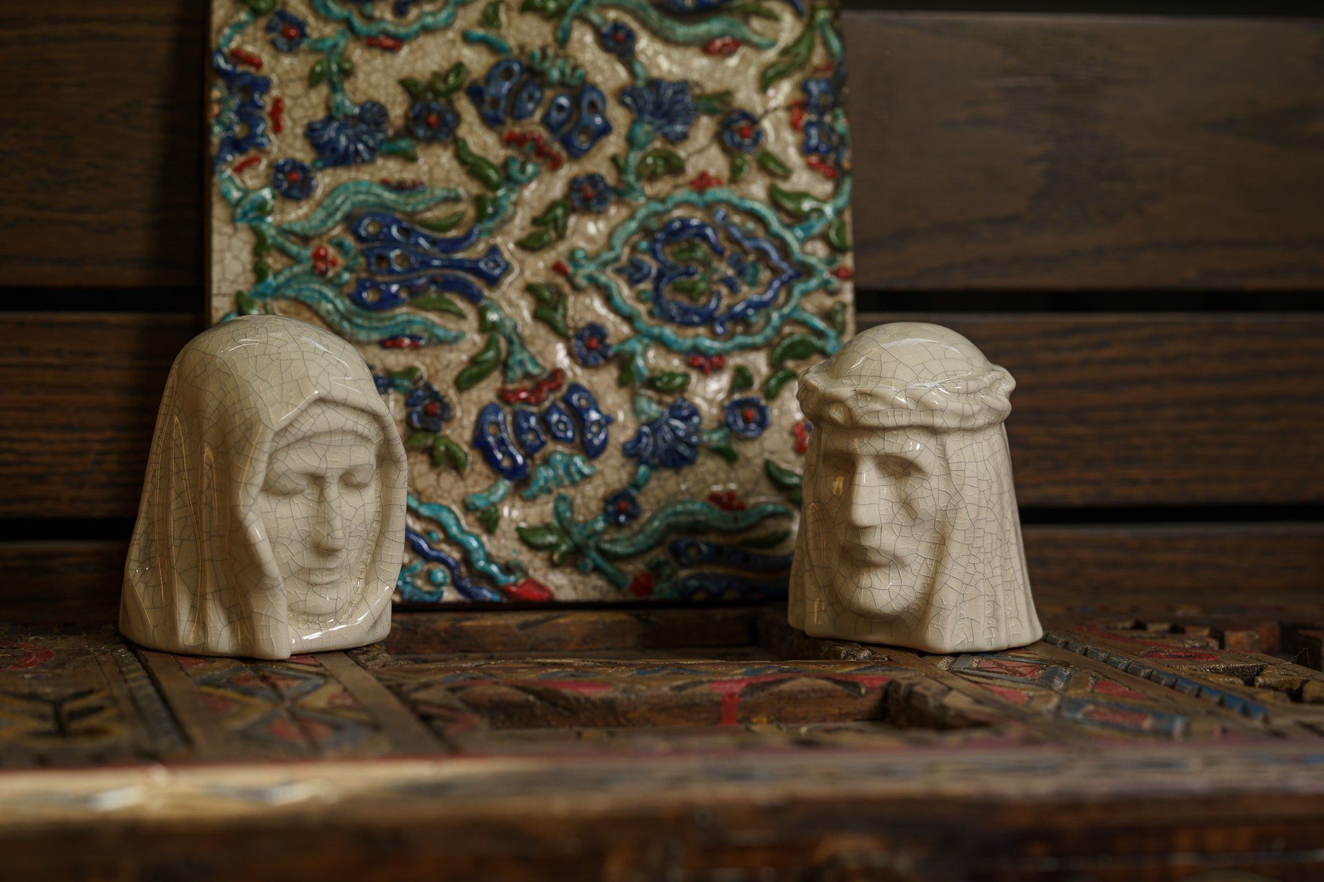 Pulvis Art Urns Keepsake Urn Handmade Mini Keepsake Urn "The Holy Mother" - Craquelure | Ceramic