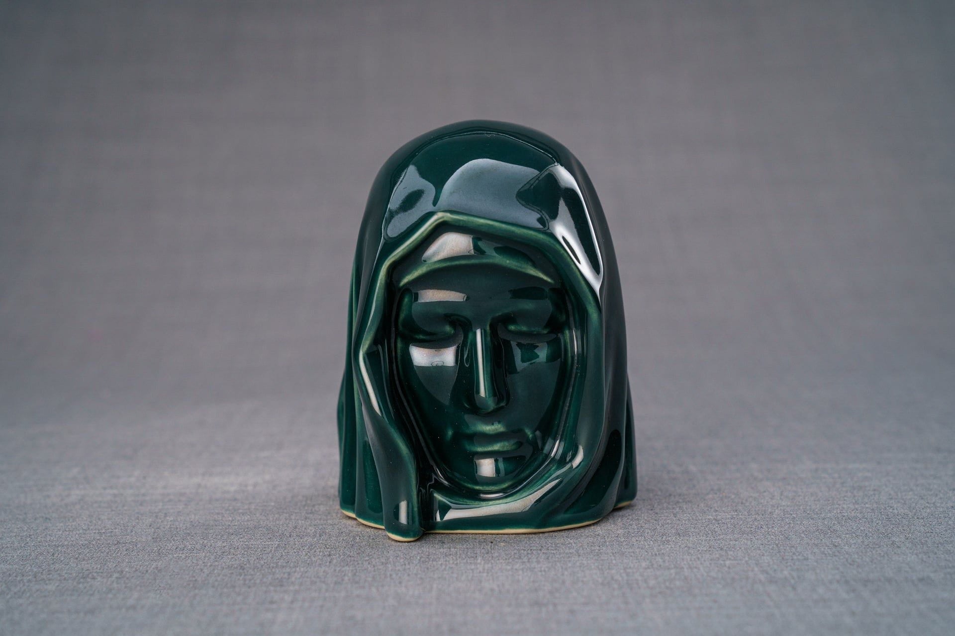 Pulvis Art Urns Keepsake Urn Handmade Mini Keepsake Urn "The Holy Mother" - Oxide Green | Ceramic