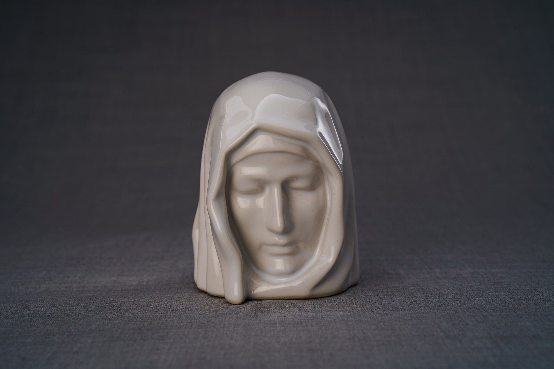 Pulvis Art Urns Keepsake Urn Handmade Mini Keepsake Urn "The Holy Mother" - White | Ceramic