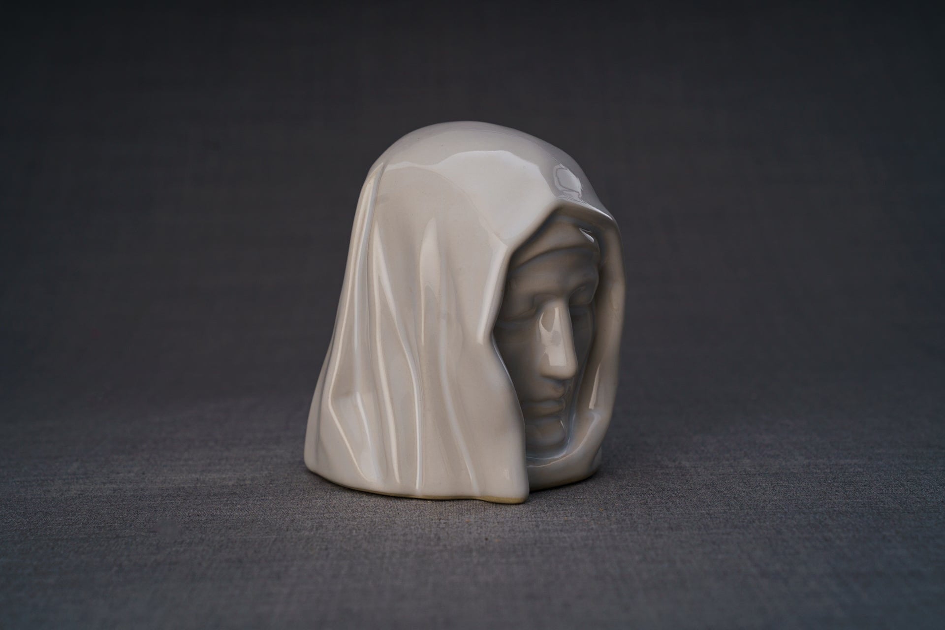 Pulvis Art Urns Keepsake Urn Handmade Mini Keepsake Urn "The Holy Mother" - White | Ceramic