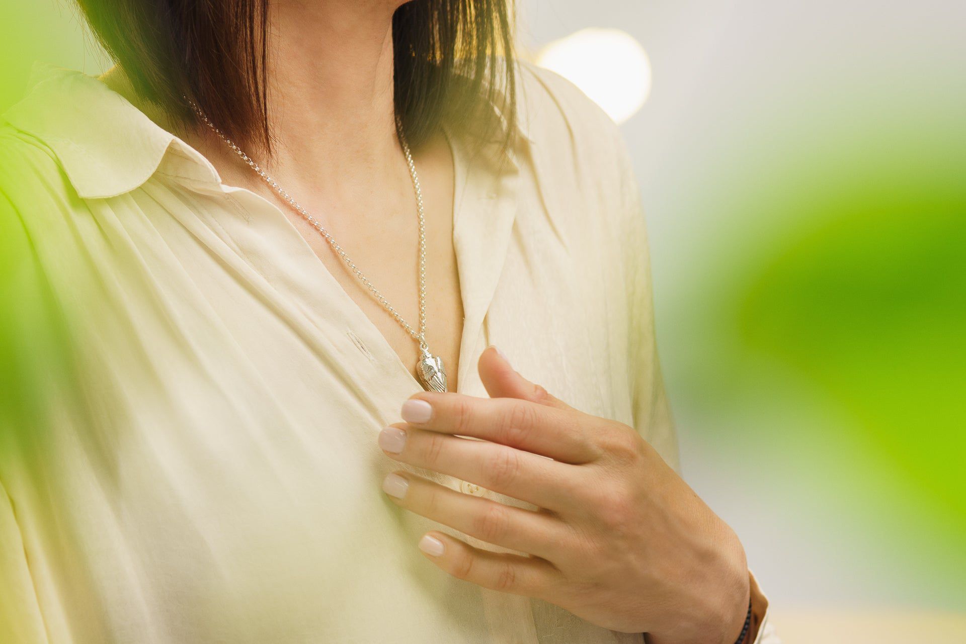 Pulvis Art Urns Memorial Cremation Necklace – Wings | Silver | Handmade Cremation Jewelry