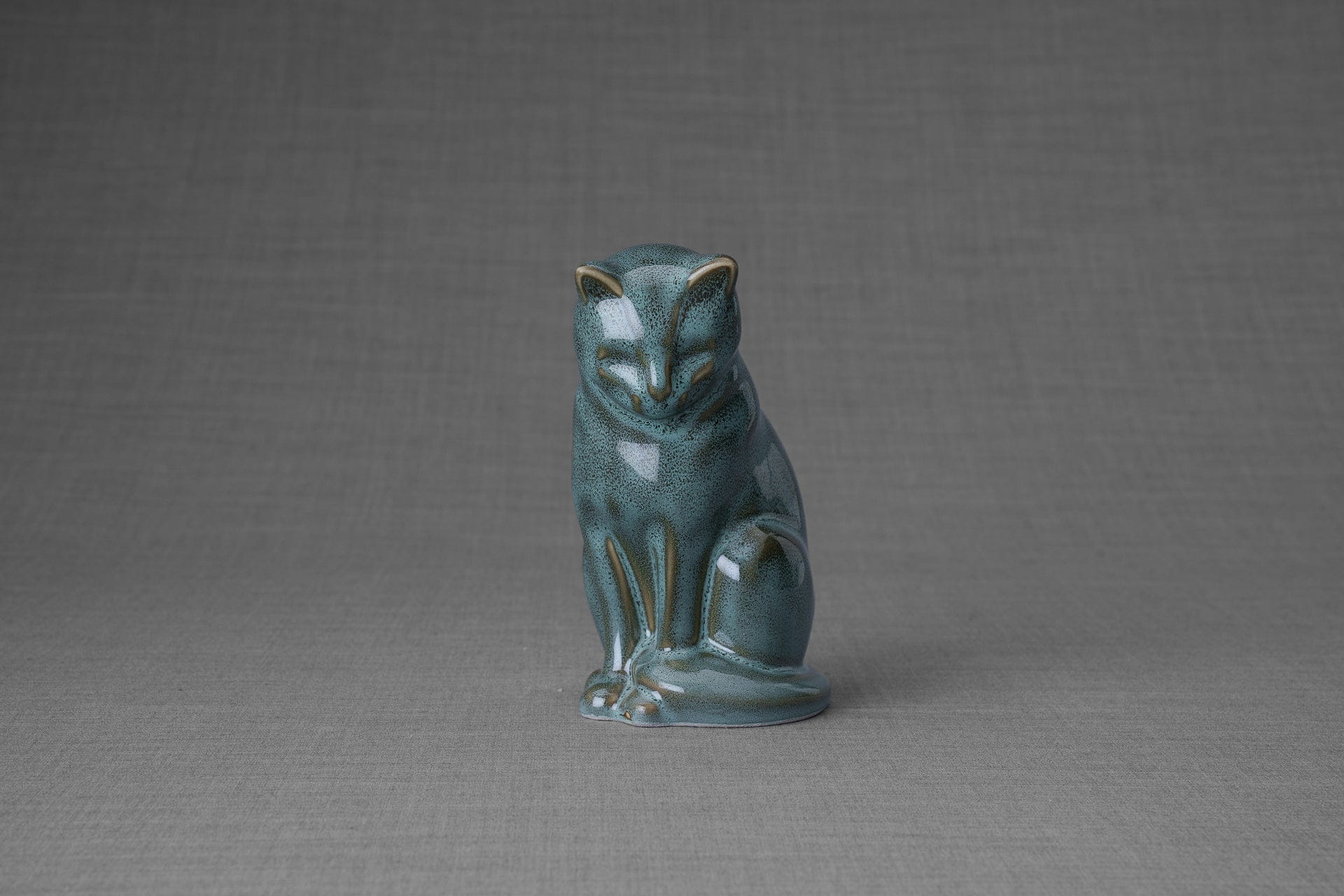 Pulvis Art Urns Oily Green Melange / Light "Mini Neko" Pet Memorial Bundle - 4 pcs. | Handmade