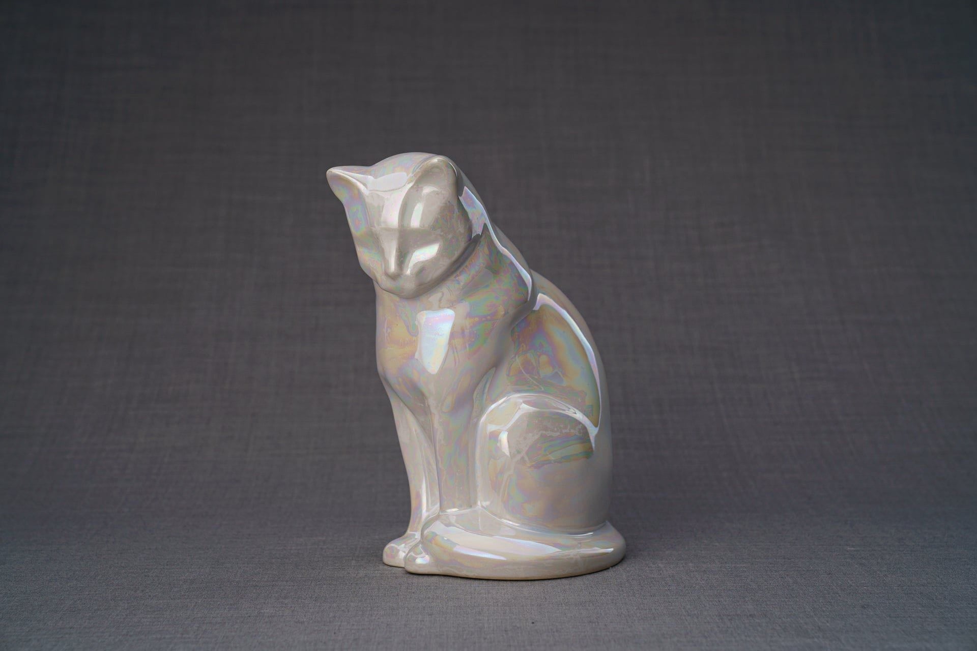 Pulvis Art Urns Pearly White / Light "Neko" Pet Memorial Bundle - 4 pcs. | Handmade