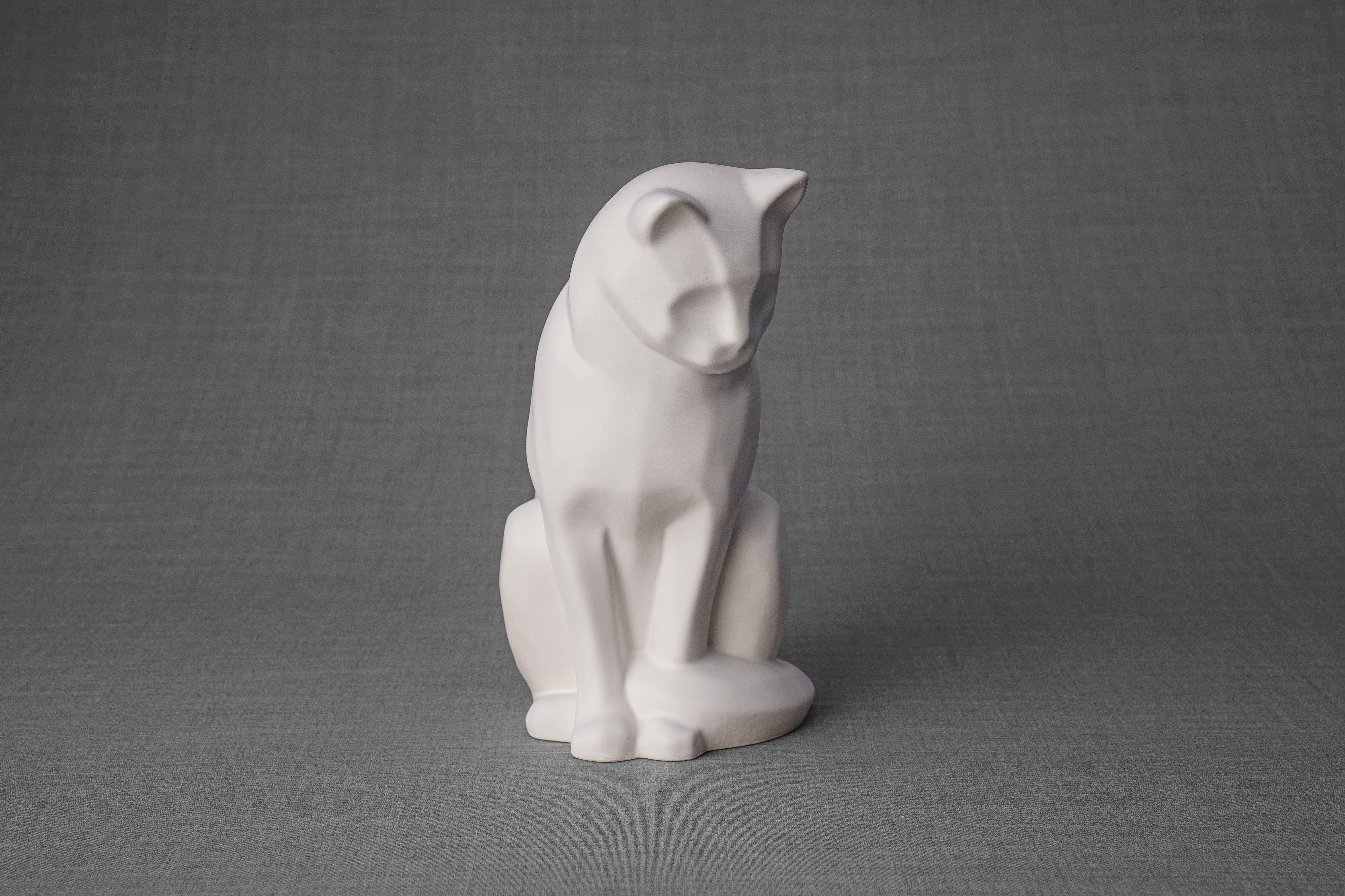Pulvis Art Urns White Matte / Light "Neko" Pet Memorial Bundle - 4 pcs. | Handmade
