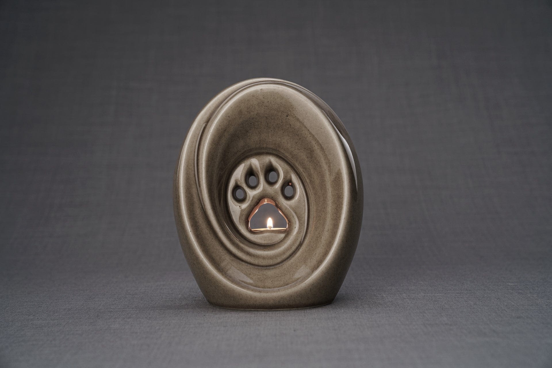 Pulvis Art Urns Beige Grey / Light "Paw" Pet Memorial Bundle - 4 pcs. | Handmade
