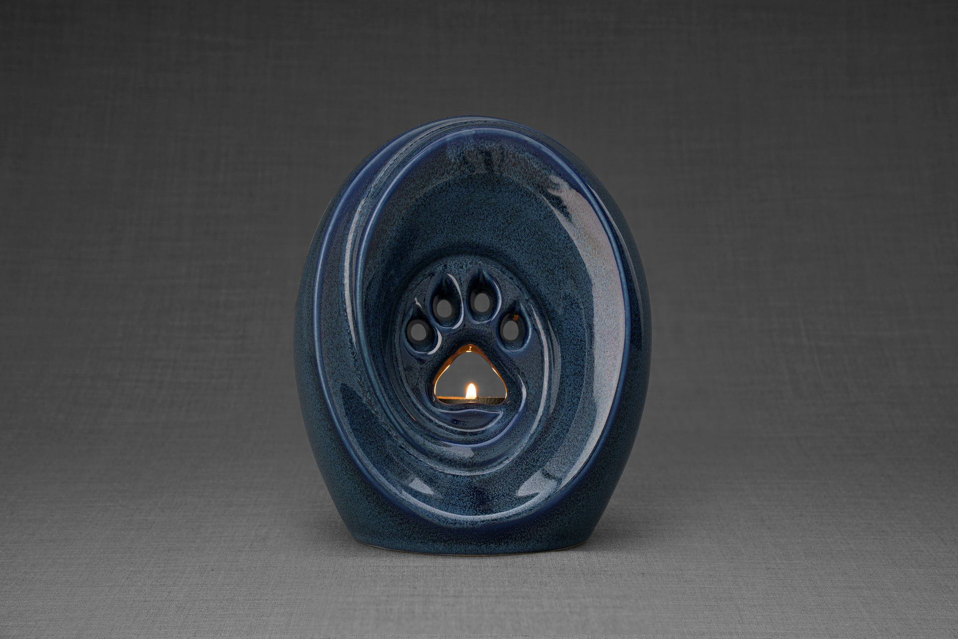 Pulvis Art Urns Blue Melange / Light "Paw" Pet Memorial Bundle - 4 pcs. | Handmade