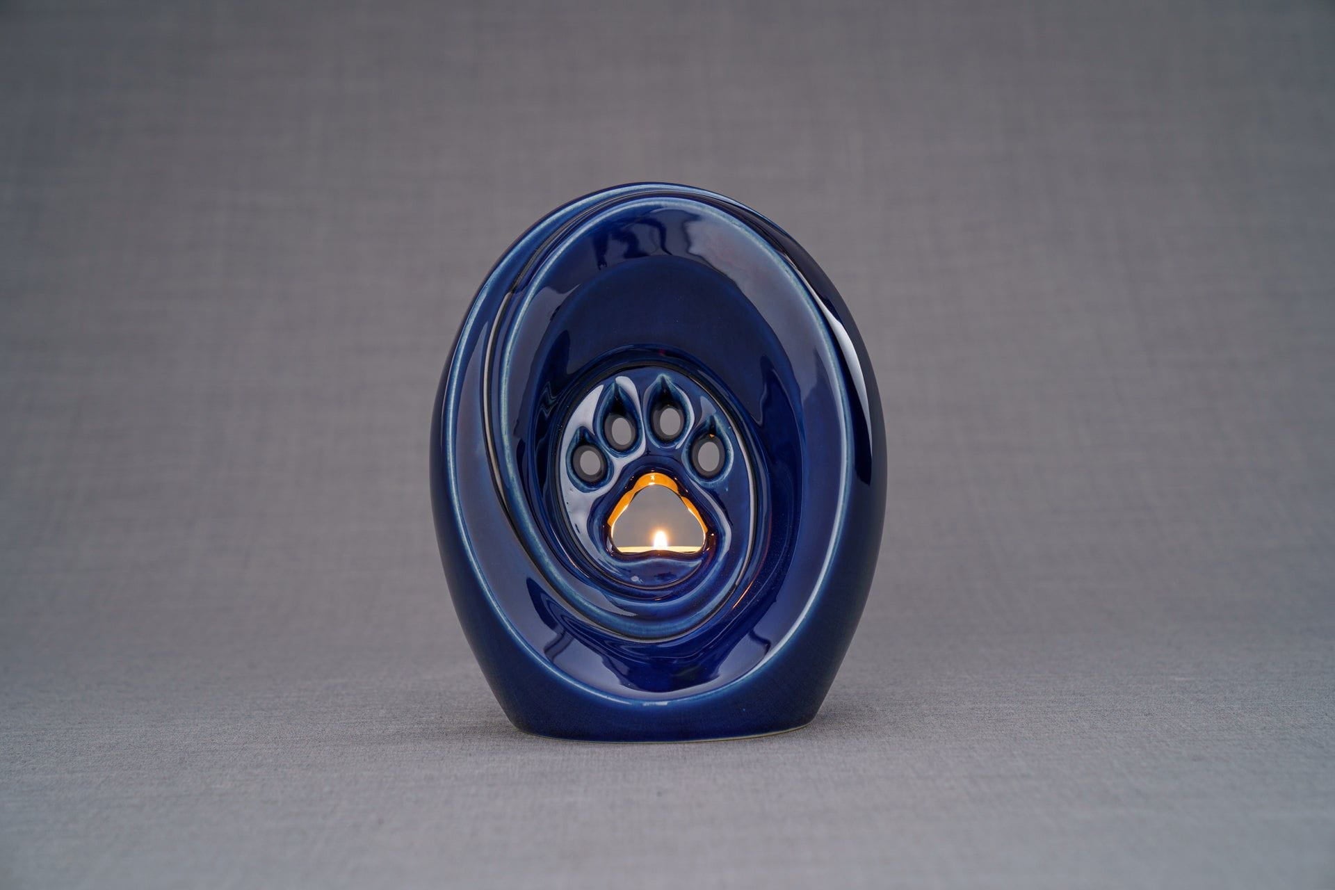 Pulvis Art Urns Cobalt Metalic / Light "Paw" Pet Memorial Bundle - 4 pcs. | Handmade