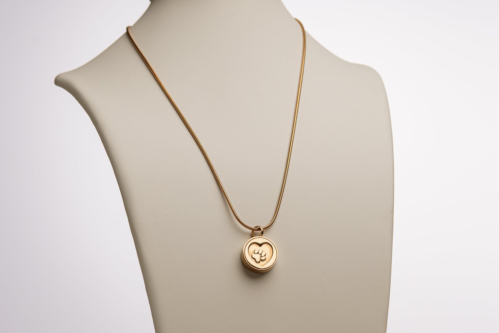 Pulvis Art Urns Pet Cremation Necklace – Paw | Stainless Steel | Memorial Jewelry | Brass Finish