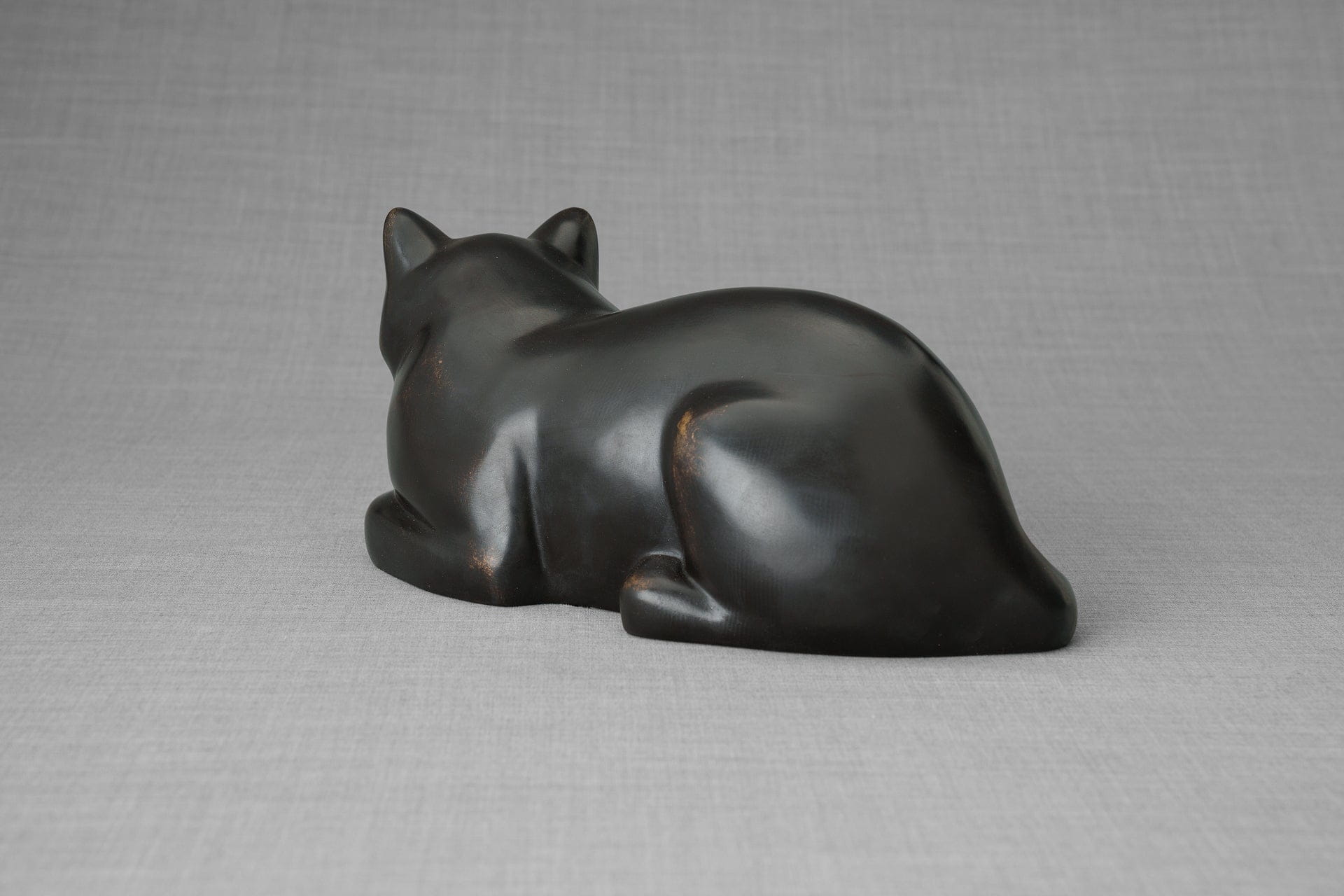 Pulvis Art Urns Pet Urn Cast Bronze Cat Urn "At Rest" | Dark Matte Patina | Cast Bronze