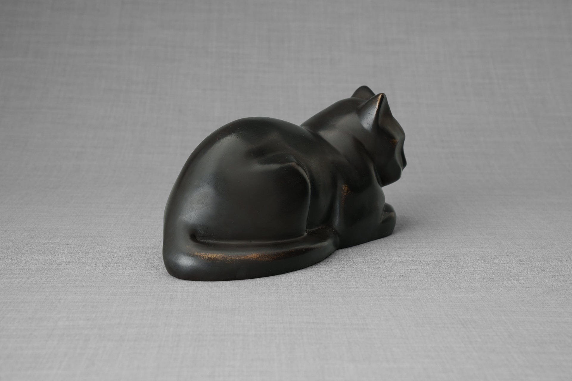 Pulvis Art Urns Pet Urn Cast Bronze Cat Urn "At Rest" | Dark Matte Patina | Cast Bronze