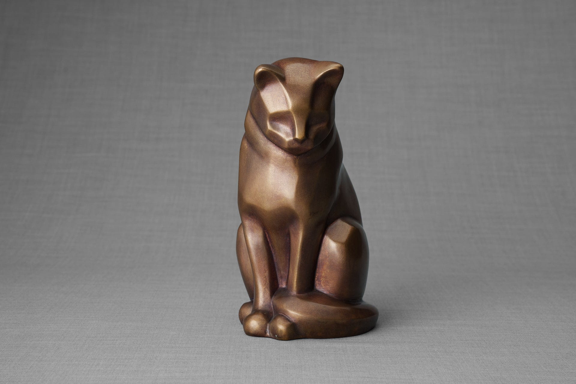 Pulvis Art Urns Pet Urn Cast Bronze Cat Urn "Neko" | Brozne Patina | Ceramic