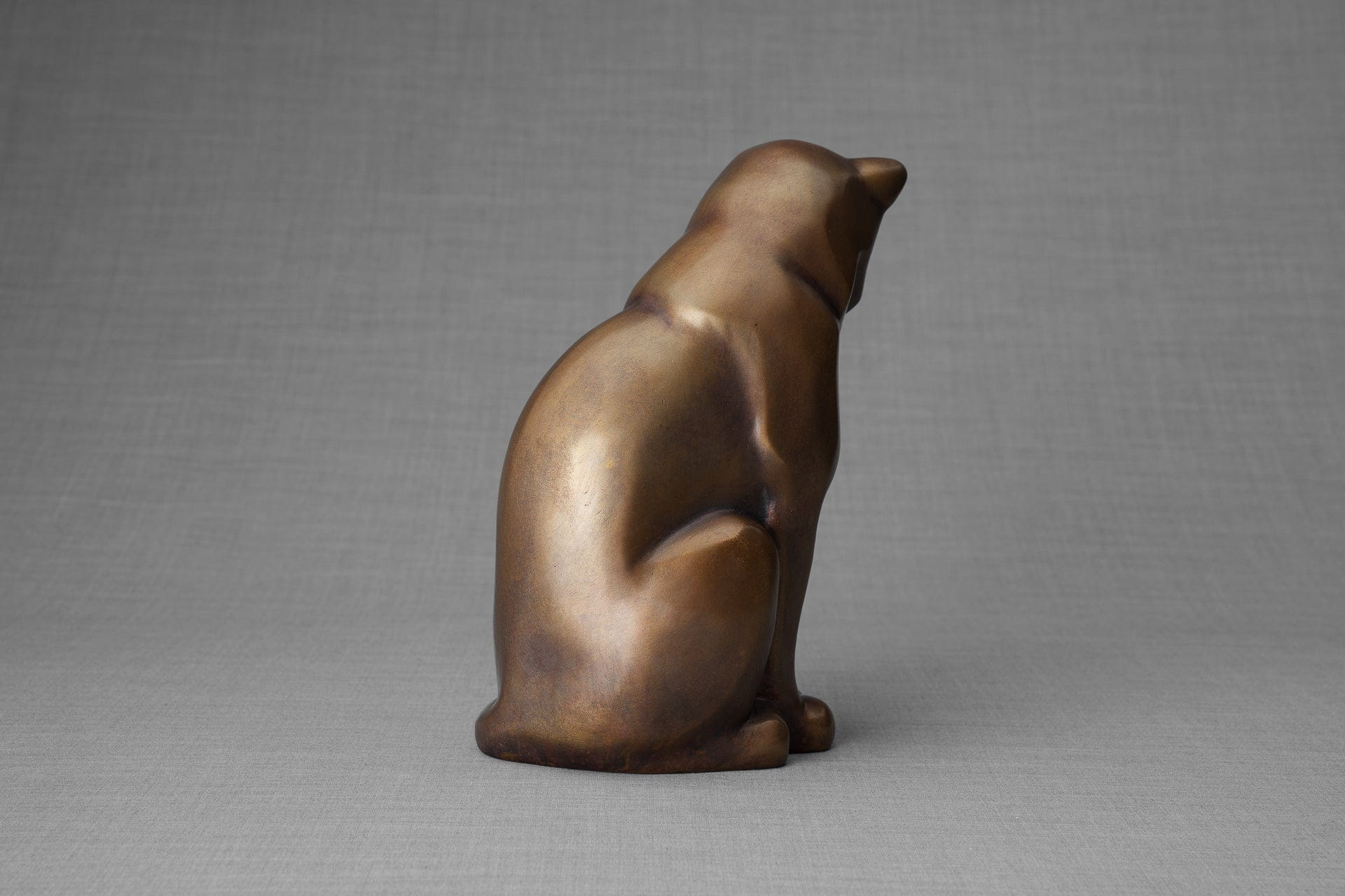 Pulvis Art Urns Pet Urn Cast Bronze Cat Urn "Neko" | Brozne Patina | Ceramic