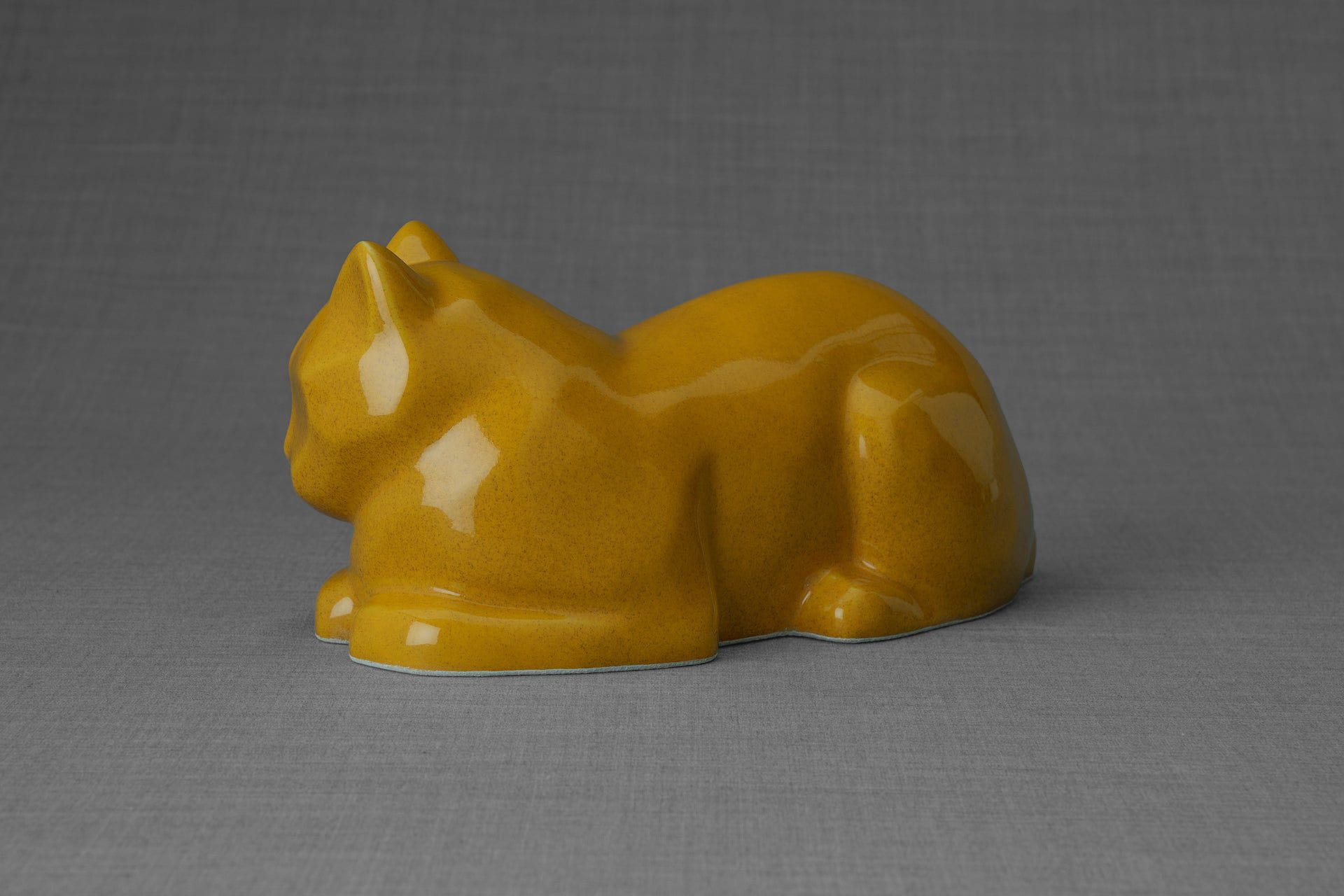 Pulvis Art Urns Pet Urn Cat Cremation Urn for Ashes - Amber Yellow | Ceramic | Handmade