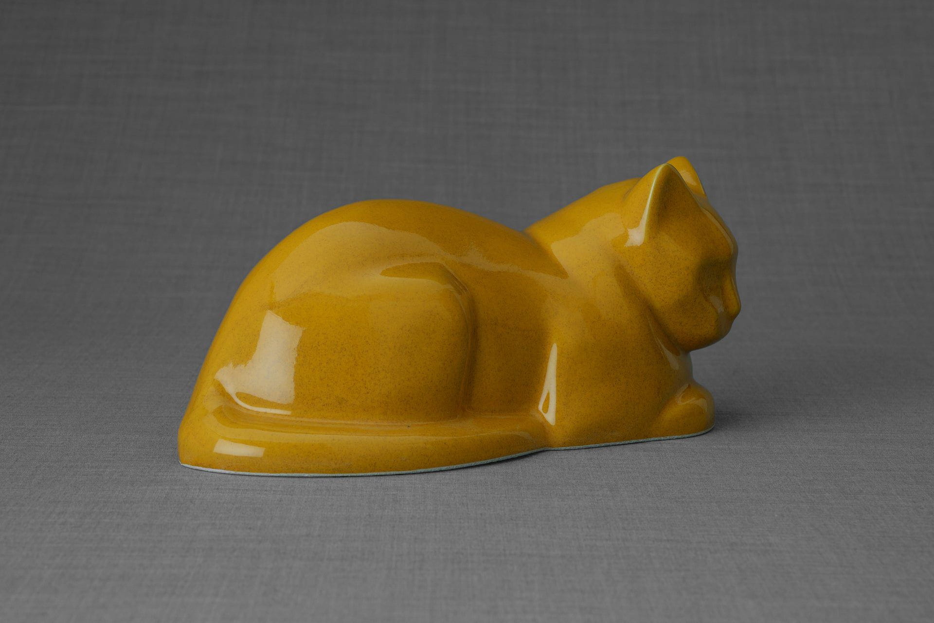 Pulvis Art Urns Pet Urn Cat Cremation Urn for Ashes - Amber Yellow | Ceramic | Handmade
