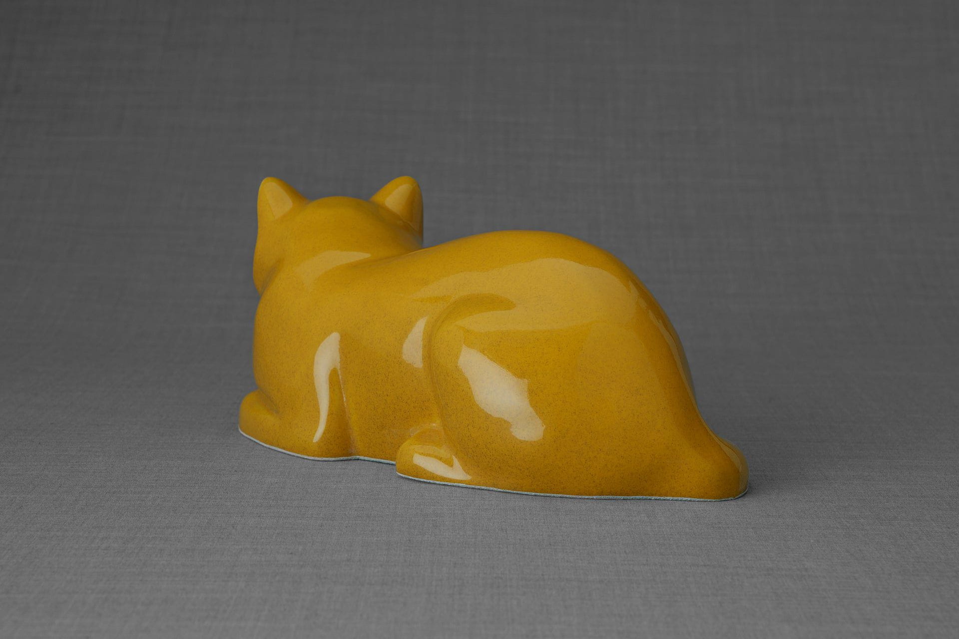 Pulvis Art Urns Pet Urn Cat Cremation Urn for Ashes - Amber Yellow | Ceramic | Handmade