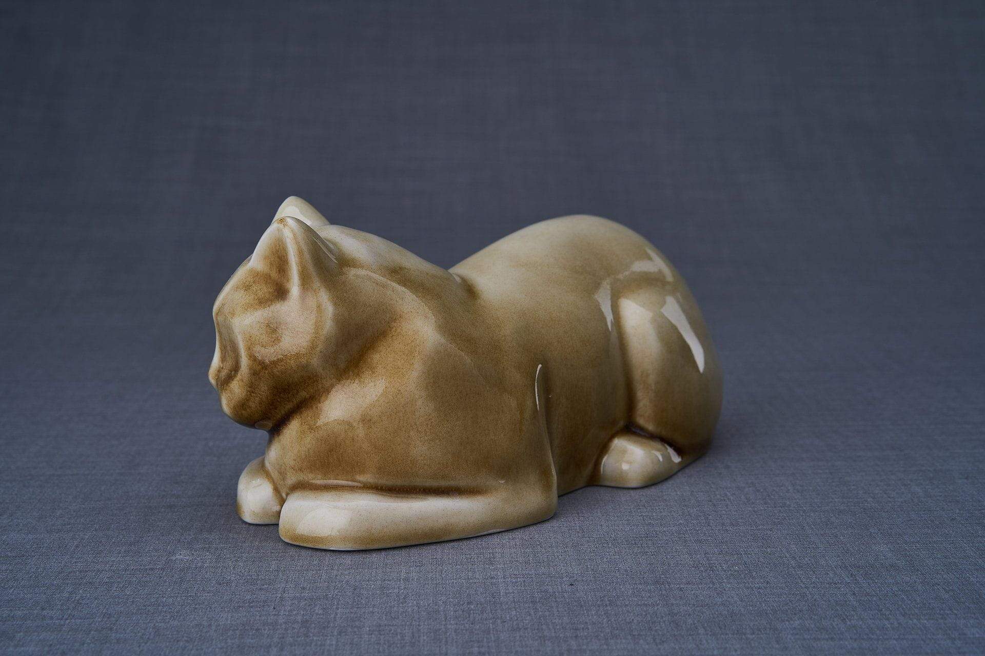Cat Cremation Urn for Ashes - Dark Sand | Ceramic | Handmade