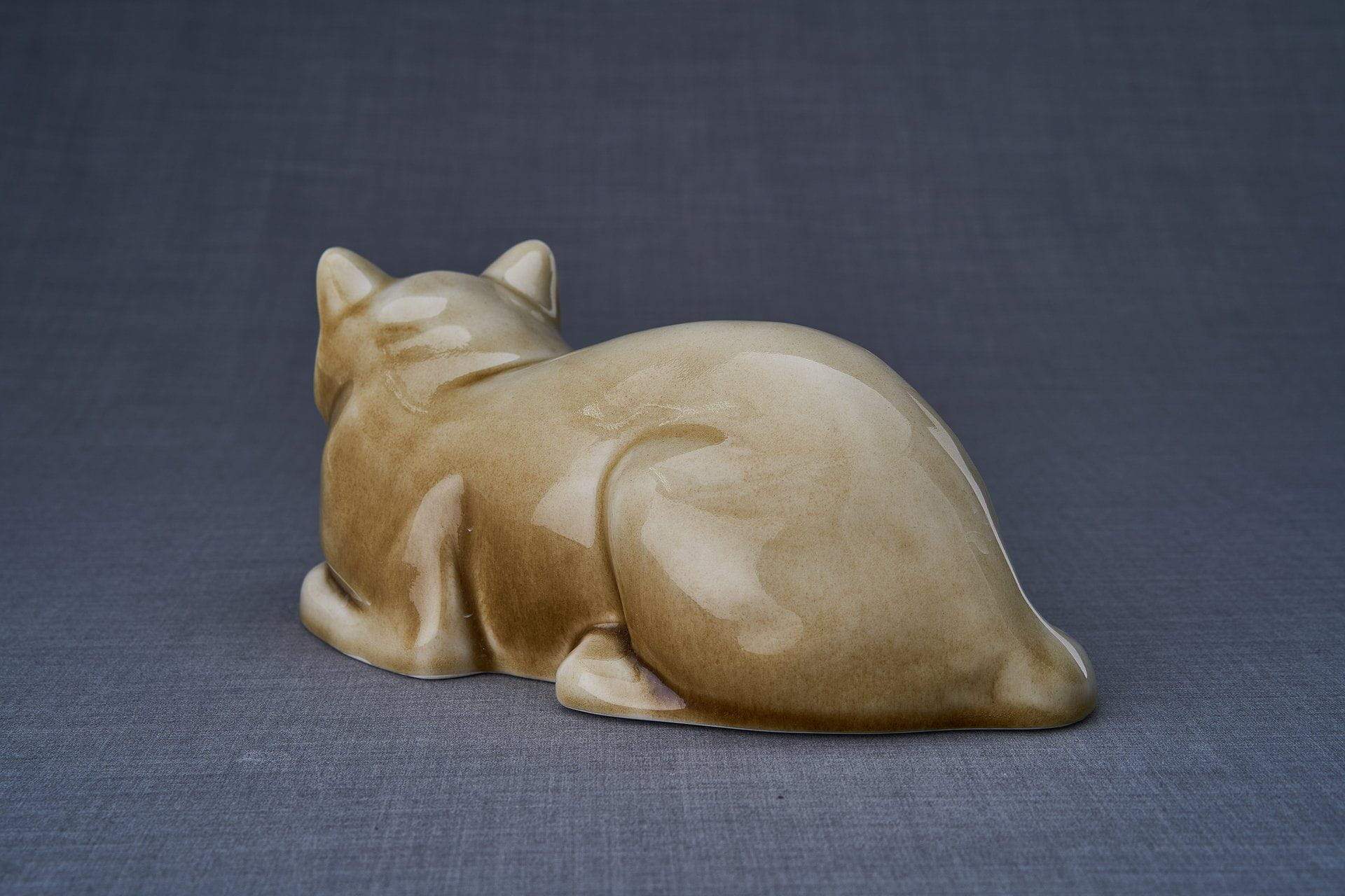 Cat Cremation Urn for Ashes - Dark Sand | Ceramic | Handmade