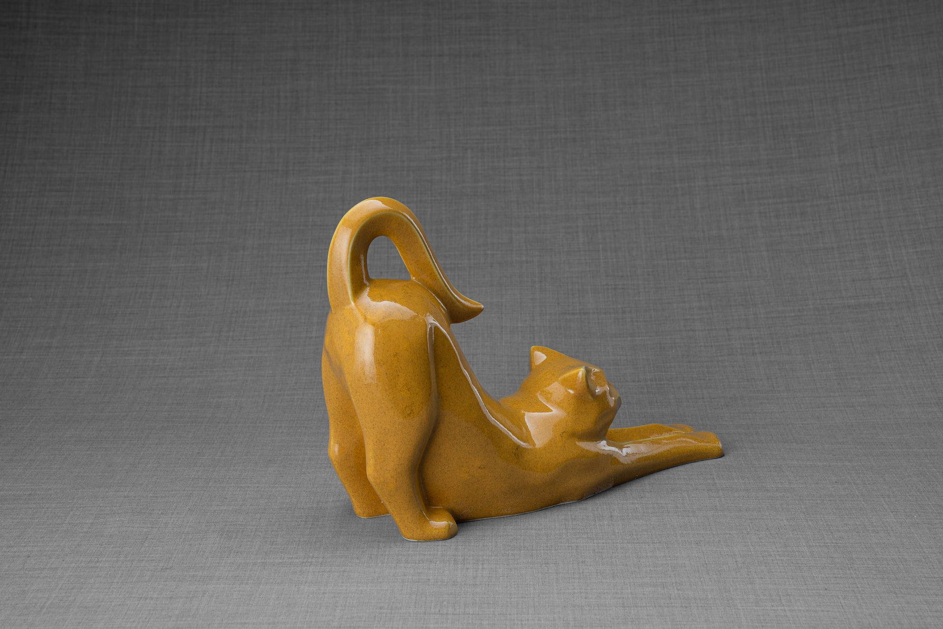 Pulvis Art Urns Pet Urn Cat Cremation Urn For Ashes "Grace" - Аmber Yellow | Ceramic