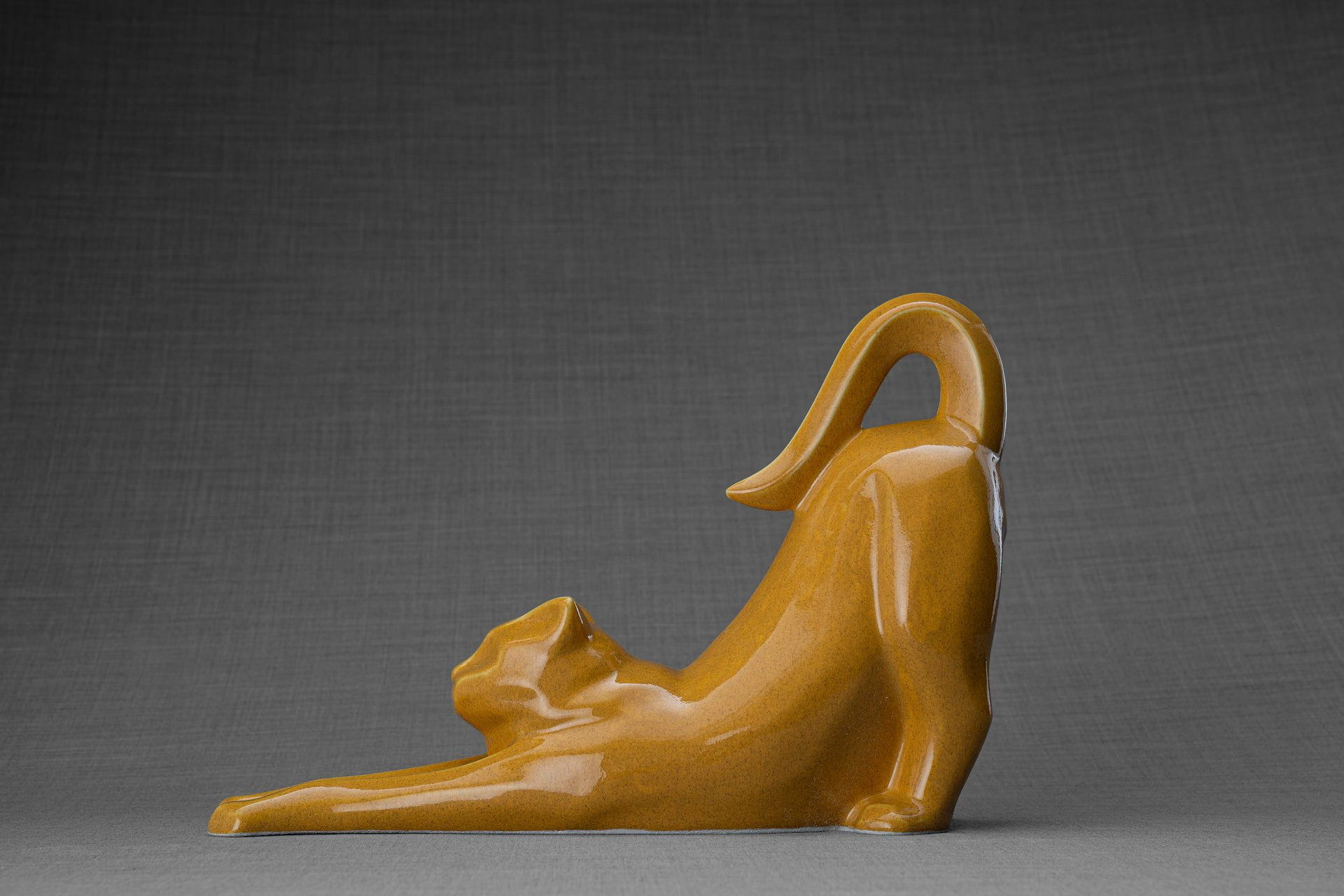Pulvis Art Urns Pet Urn Cat Cremation Urn For Ashes "Grace" - Аmber Yellow | Ceramic