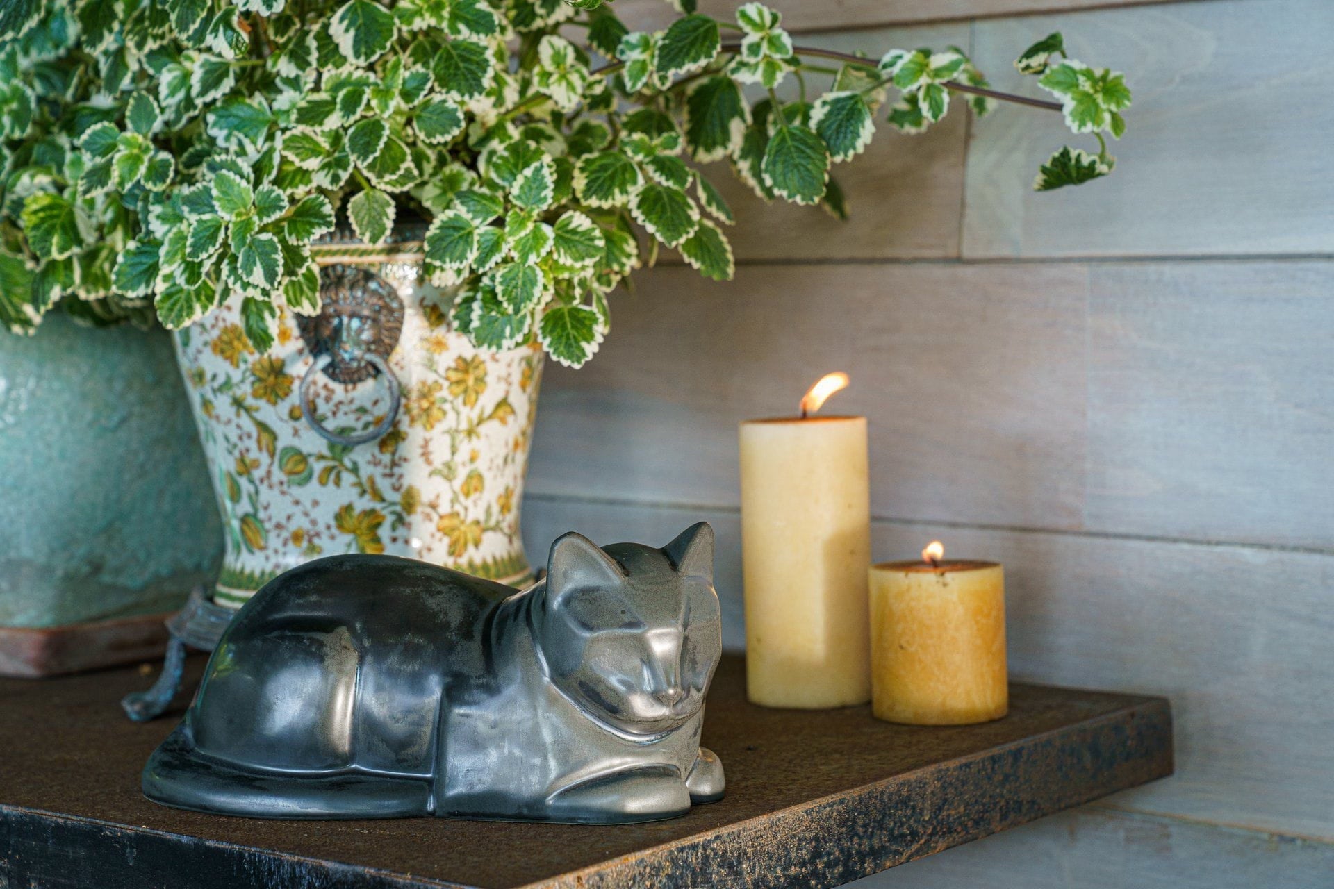 Cat Cremation Urn for Ashes - Lamp Black | Ceramic | Handmade