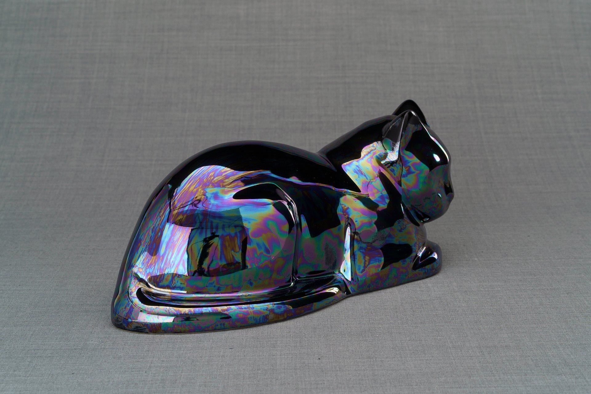 Pulvis Art Urns Pet Urn Cat Cremation Urn for Ashes - Rainbow Black | Ceramic | Handmade
