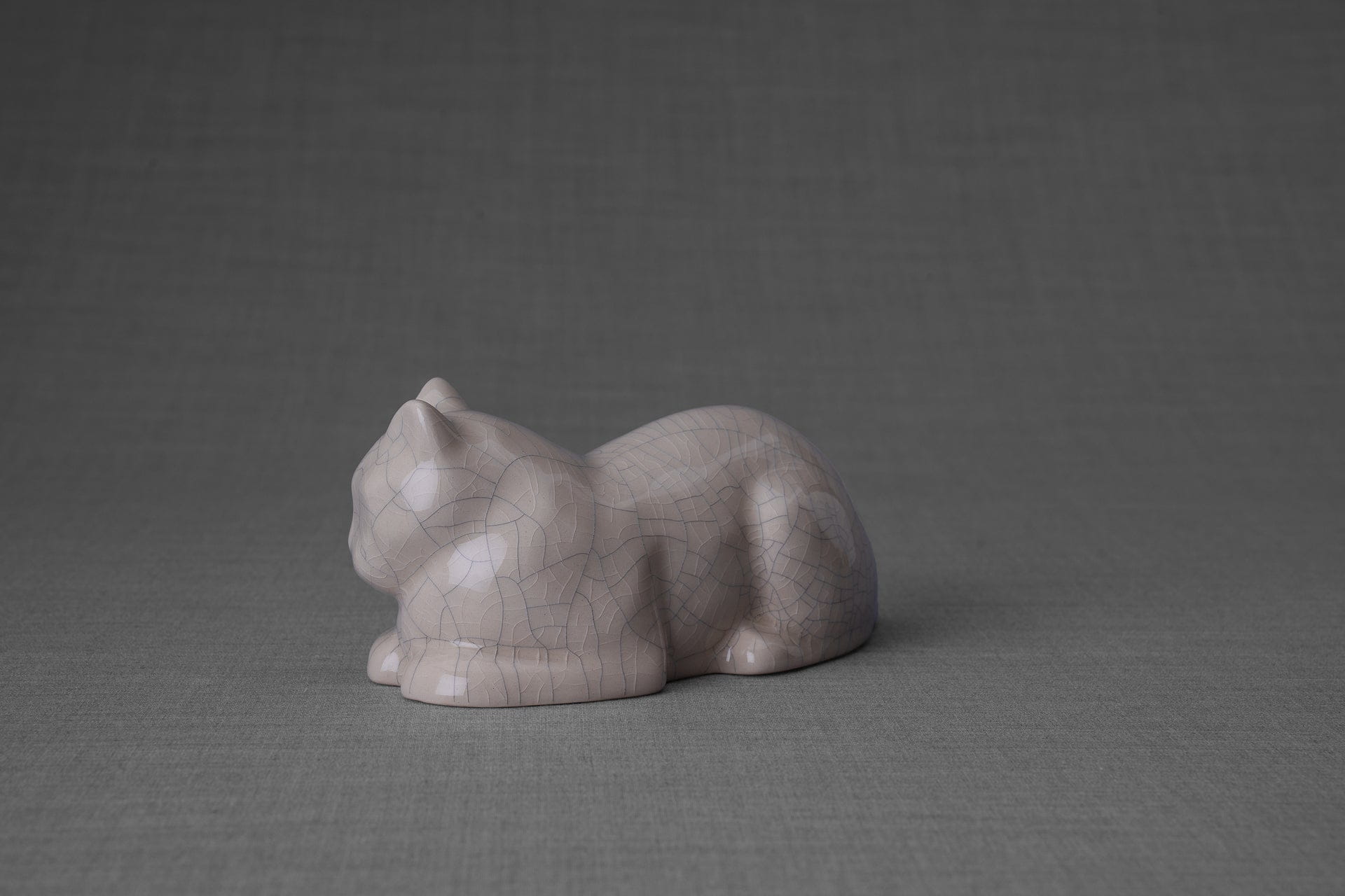 Pulvis Art Urns Pet Urn Copy of Mini Laying Cat Cremation Urn - Craquelure| Ceramic