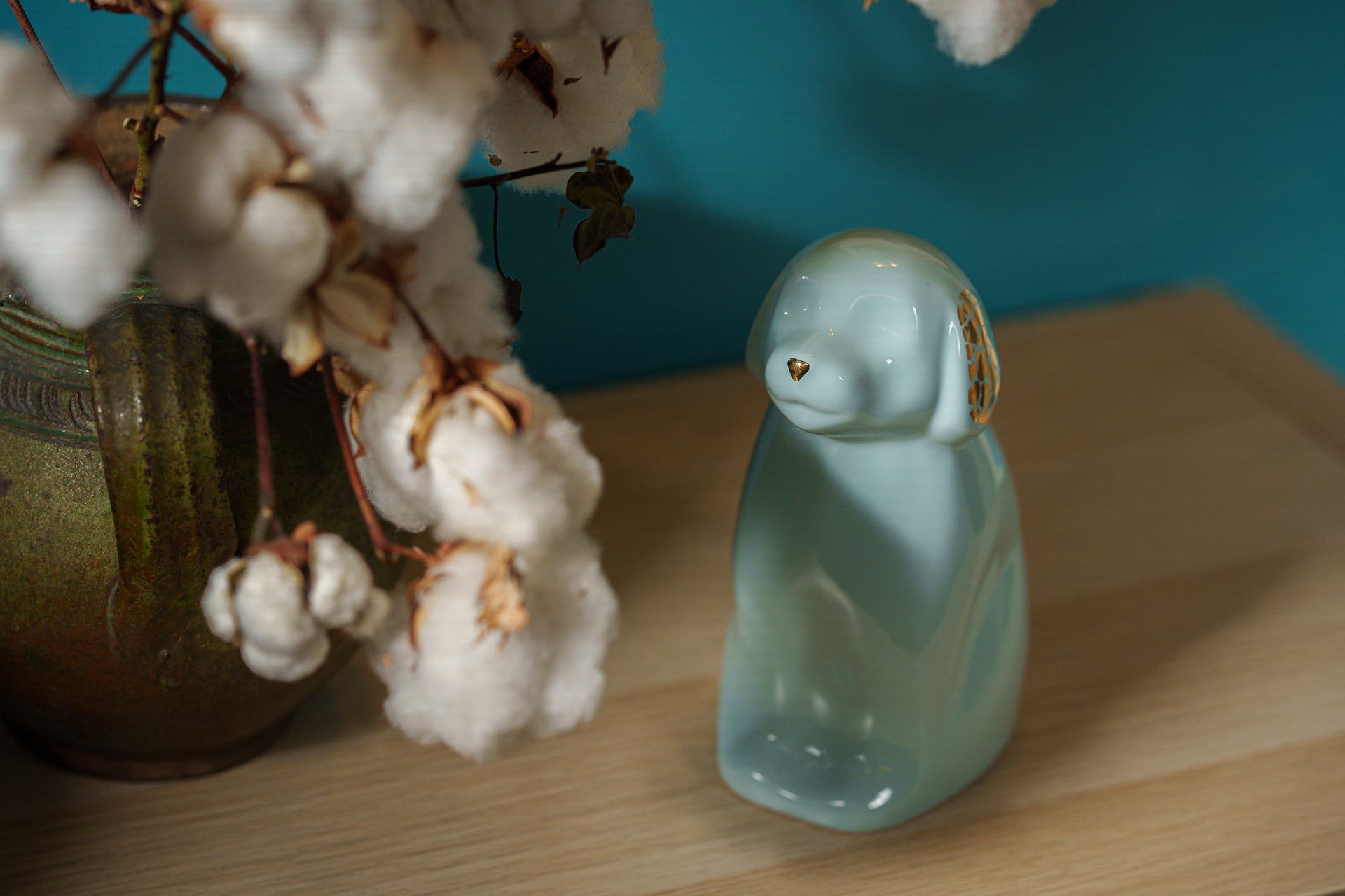Pulvis Art Urns Pet Urn "Cuddle" Pet Urn for Dog - Baby Blue | Ceramic | Handmade