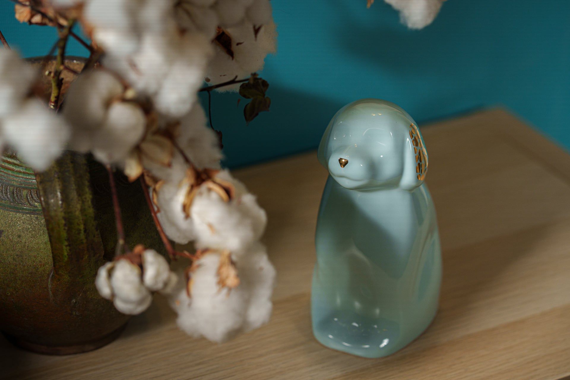 Pulvis Art Urns Pet Urn "Cuddle" Pet Urn for Dog - Baby Blue | Ceramic | Handmade