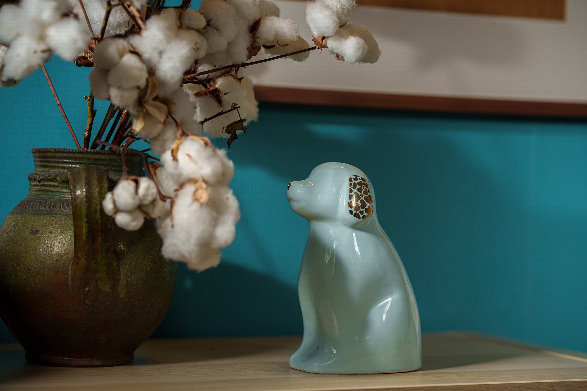 Pulvis Art Urns Pet Urn "Cuddle" Pet Urn for Dog - Baby Blue | Ceramic | Handmade